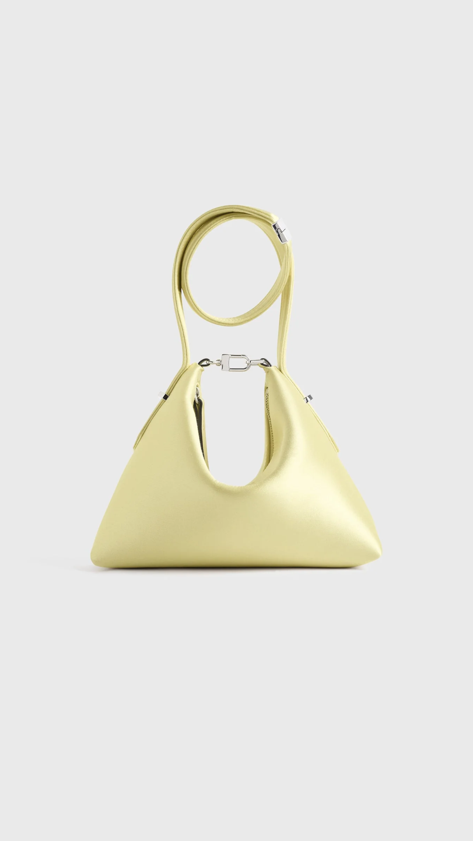 Toteme Bevel Satin Wristlet in Pale Yellow