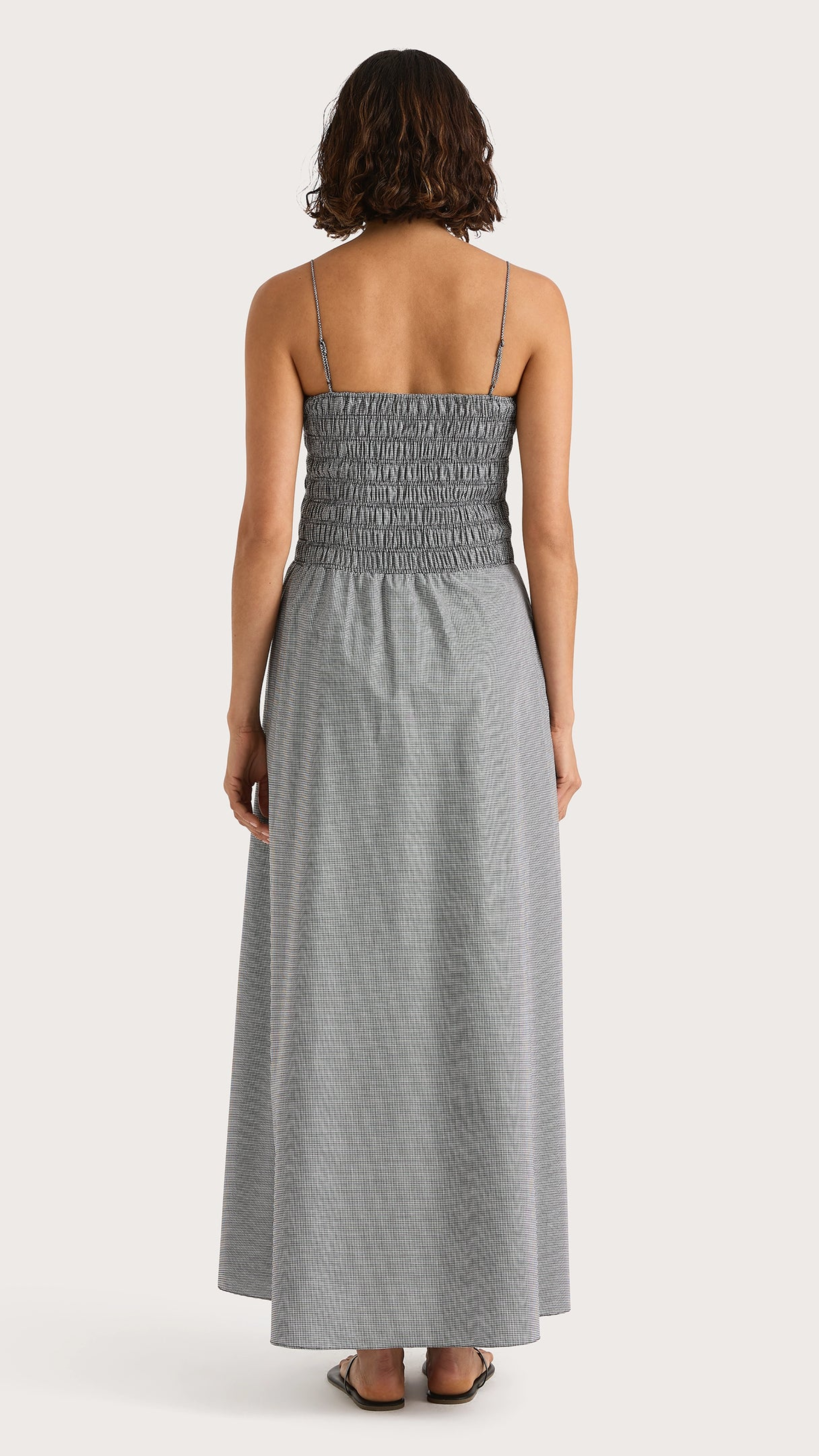 Faithfull Lida Maxi Dress in Gingham Black