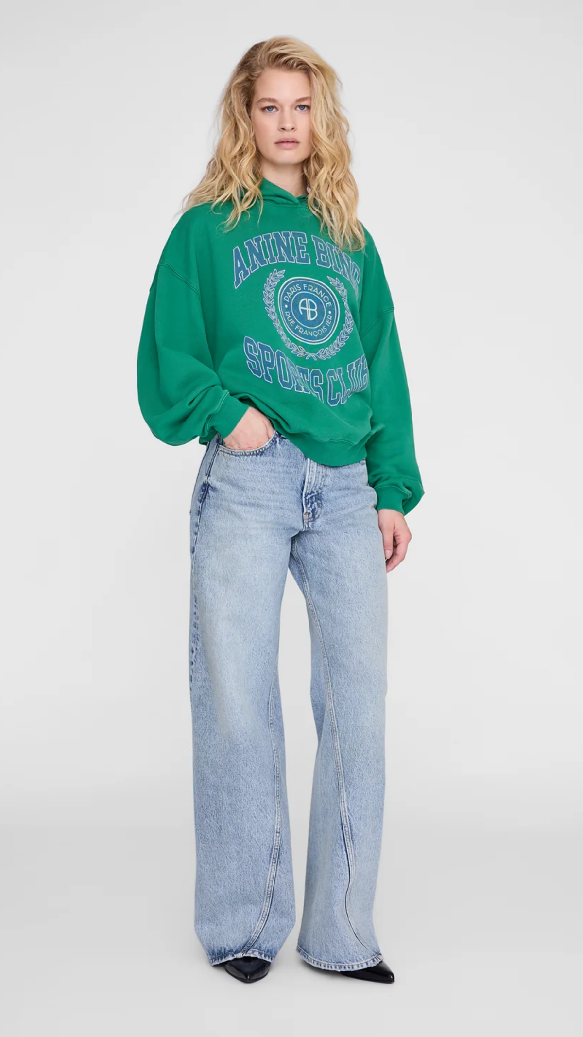 Anine Bing Harvey Sweatshirt Collegiate in Green