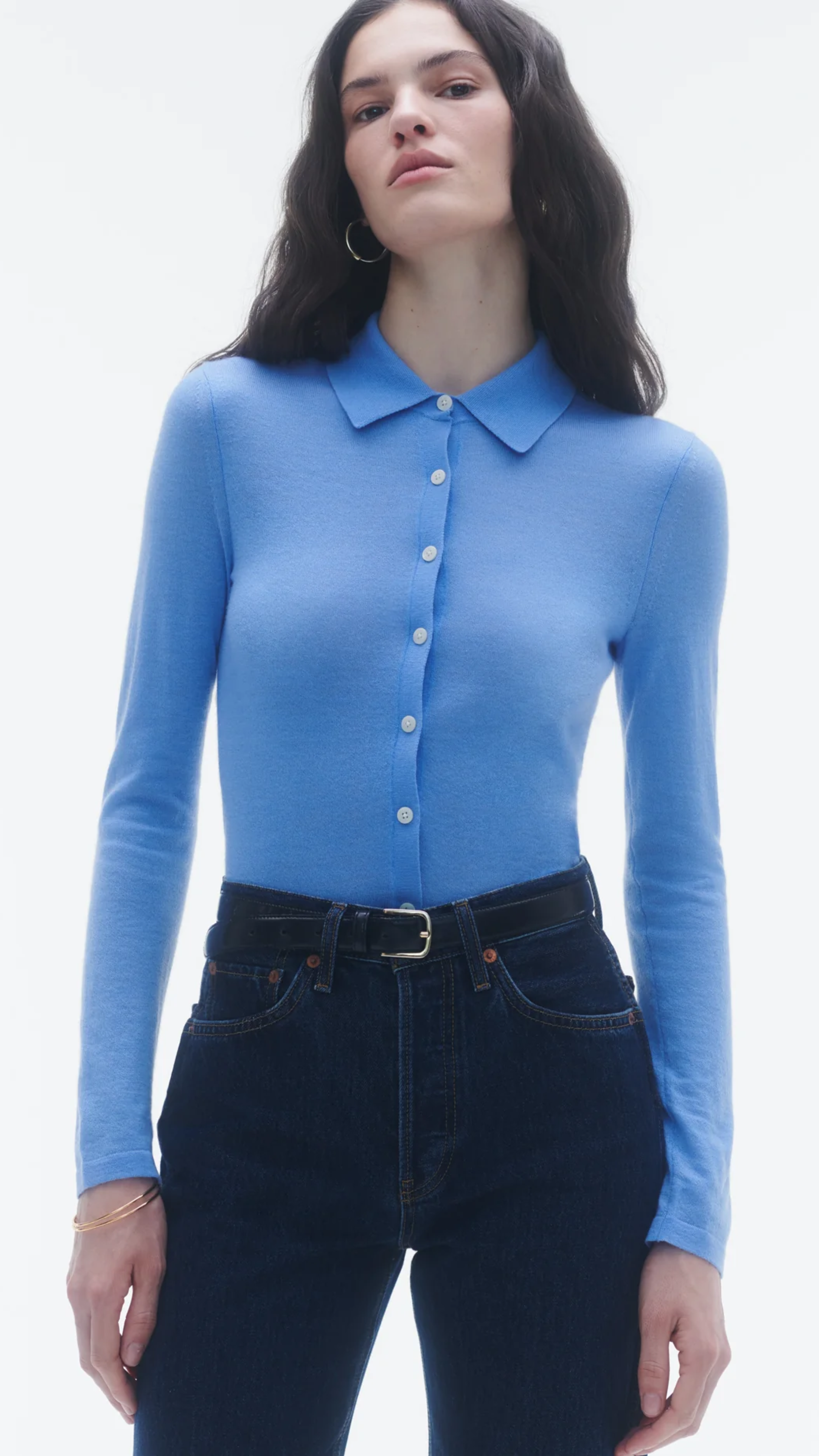 Guest in Residence Elle Cashmere Shirt In Blue