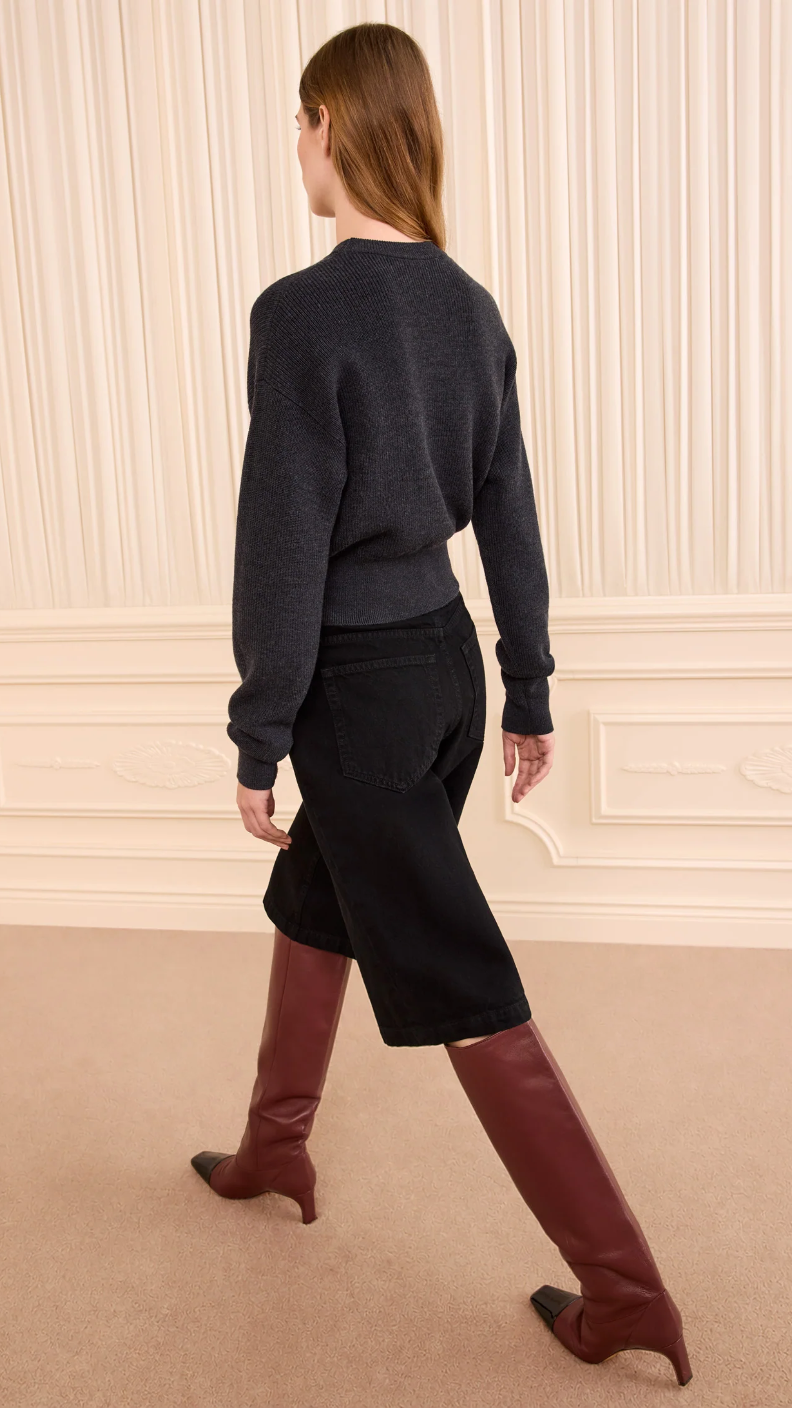 Ulla Johnson Alden Knit Pullover in Charcoal