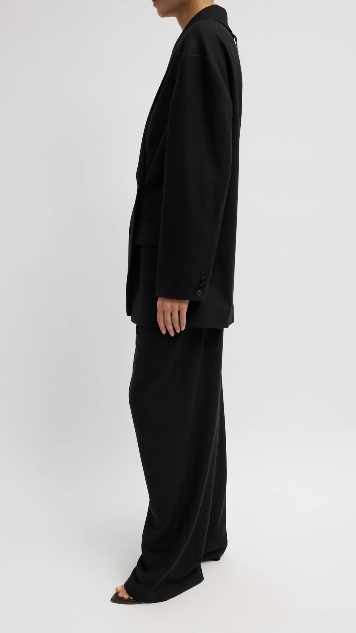 Tibi Cashmere Suiting Liam Blazer in Black