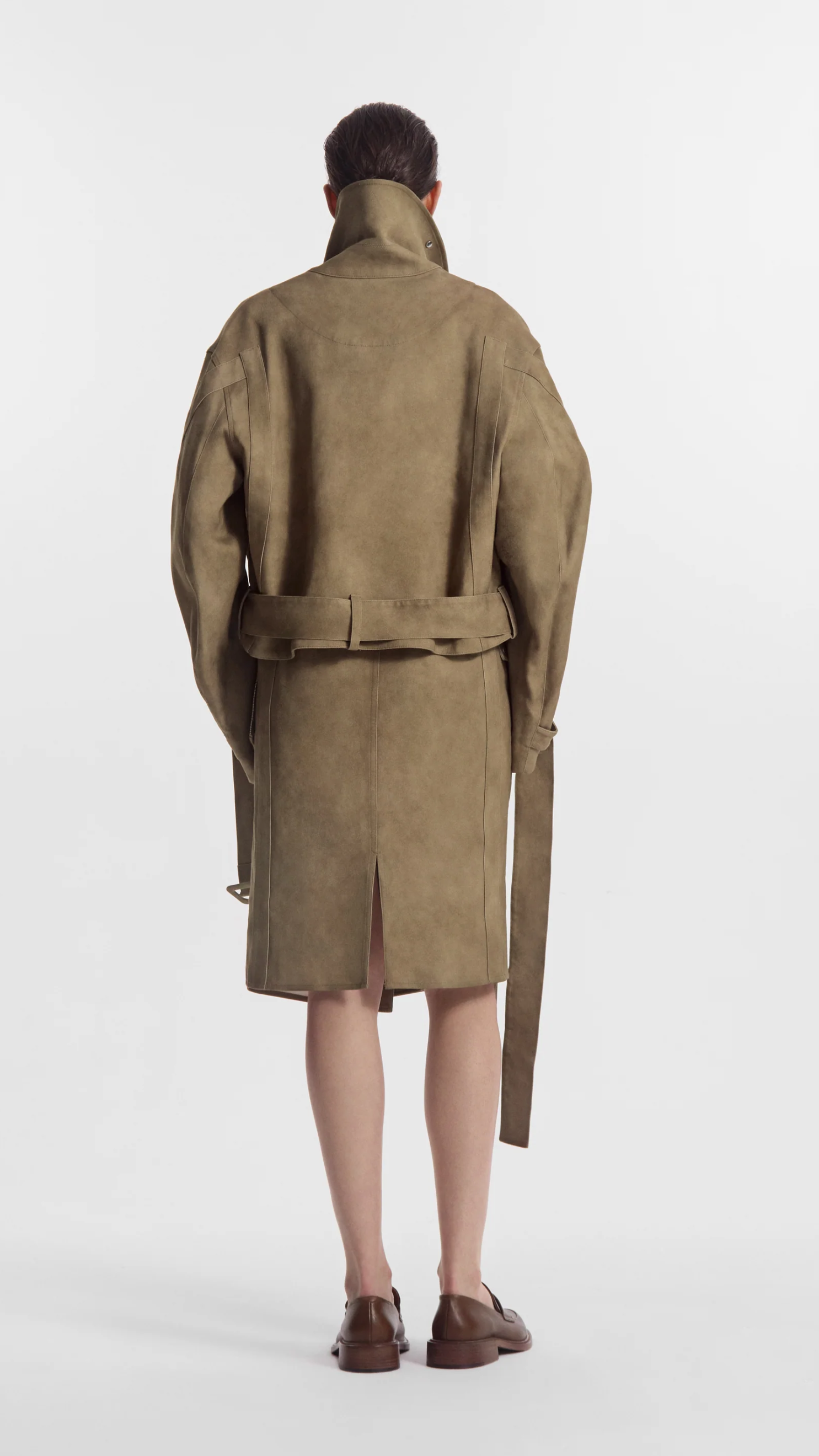 CO Flying Collar Moto Cold-Dyed Cotton Jacket in Khaki