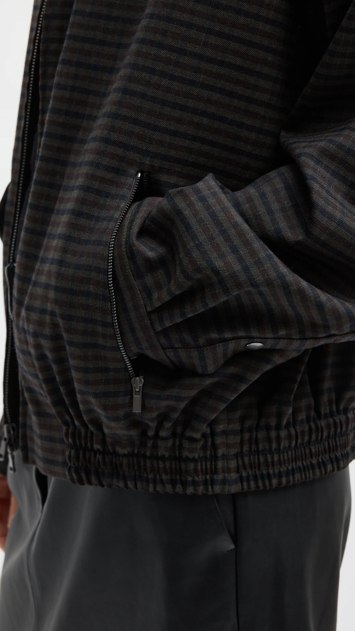 Tibi Cedrick Suiting Bomber Jacket in Grey Multi
