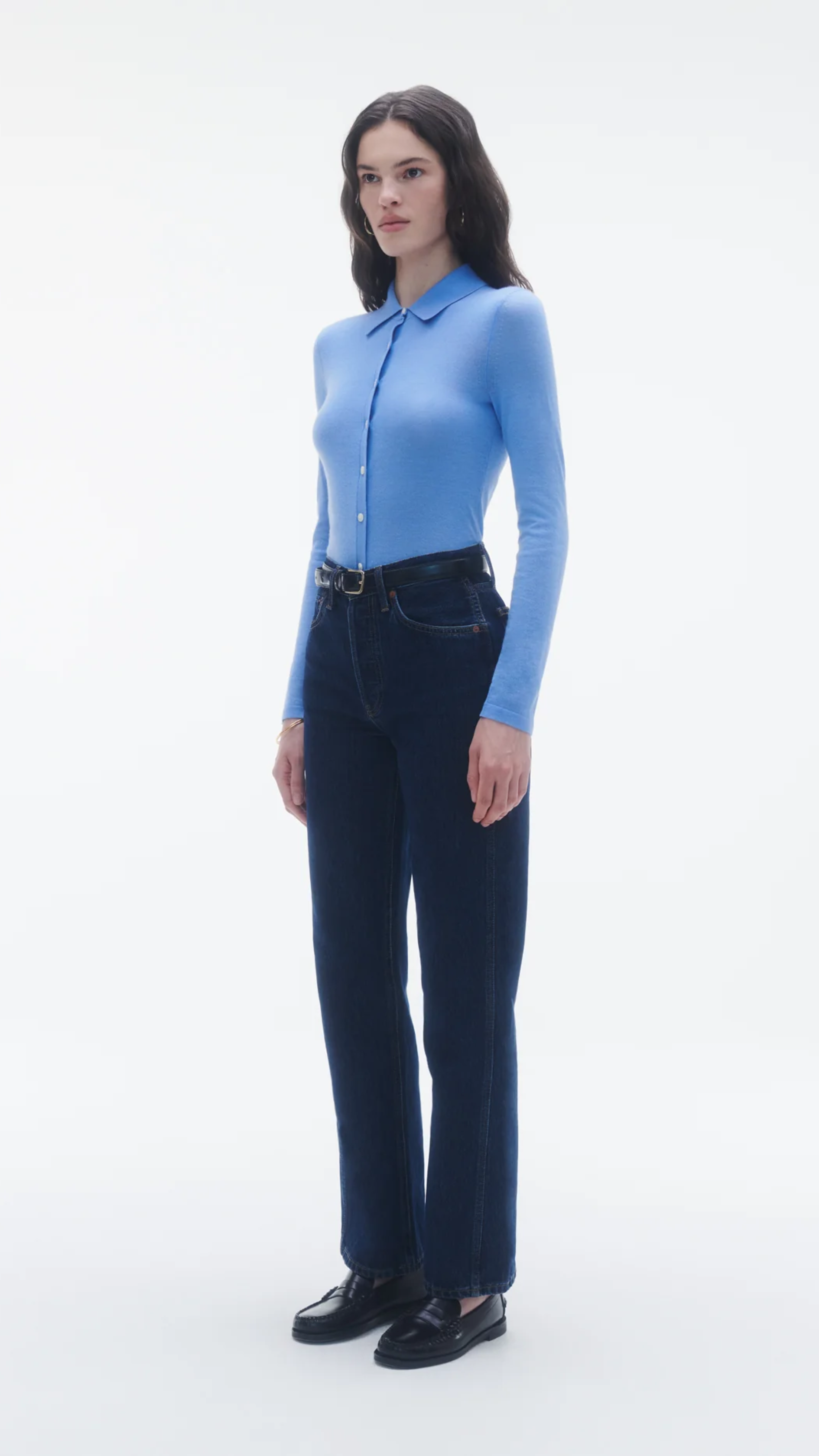 Guest in Residence Elle Cashmere Shirt In Blue