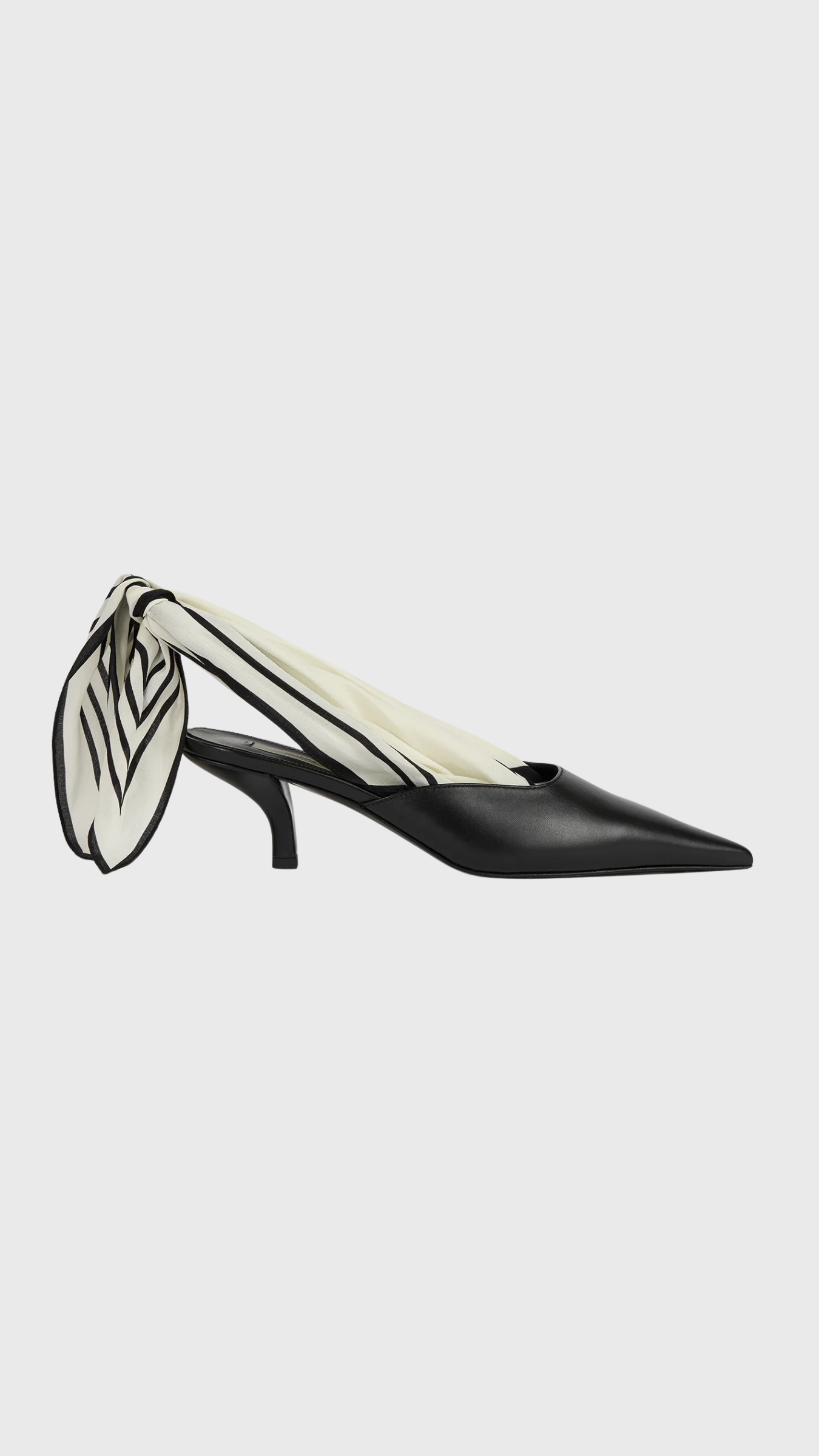 Toteme Scarf Nappa Slingbacks in Black Ecru