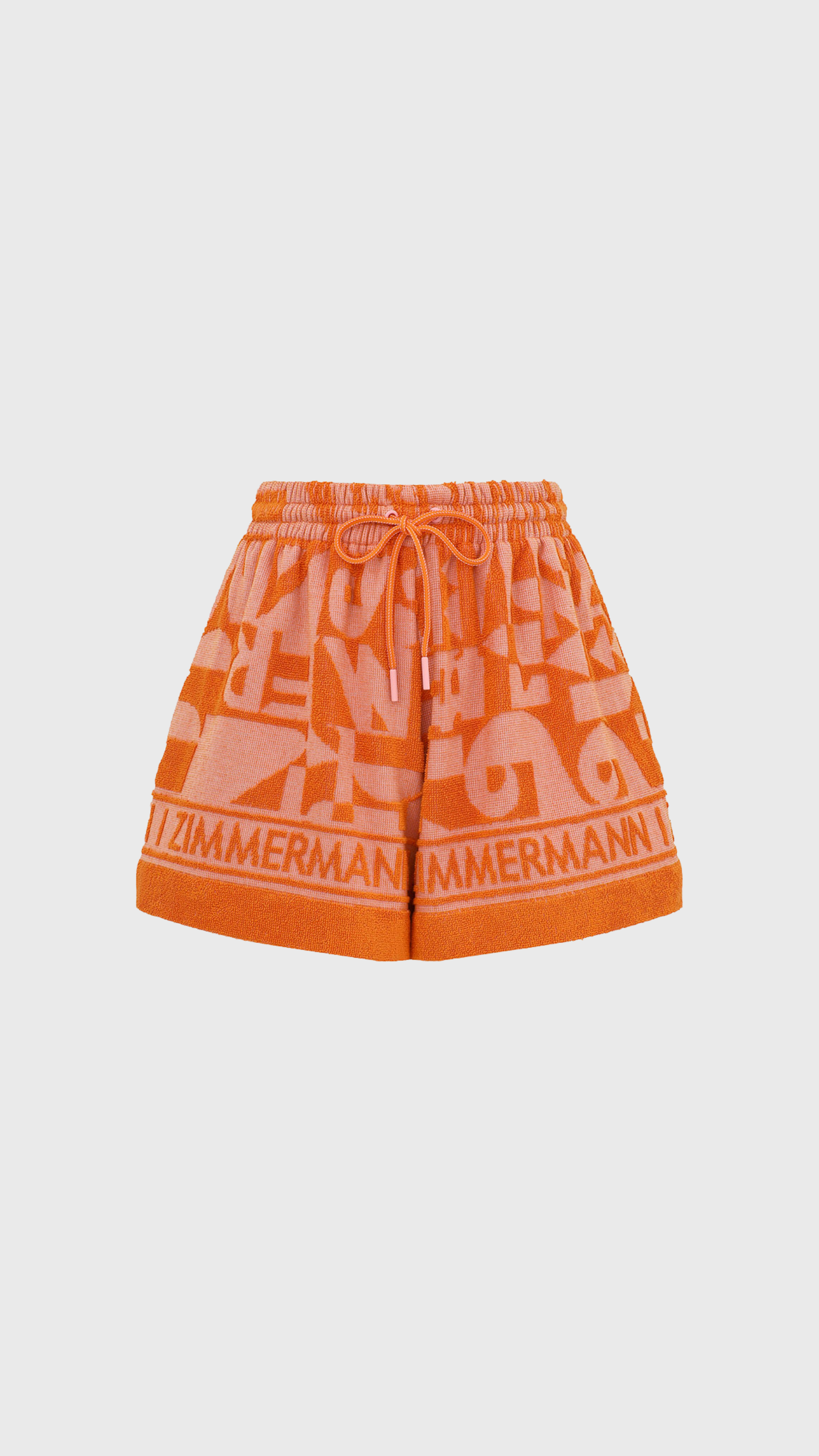 Zimmermann Solstice Towelling Short in Orange Pink