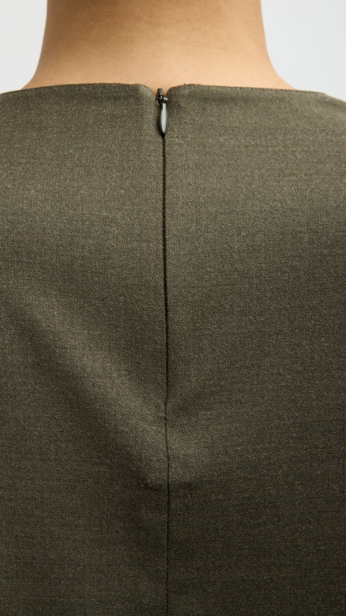 Tibi Cozy Flannel Asymmetrical Sleeveless Top in Army Green