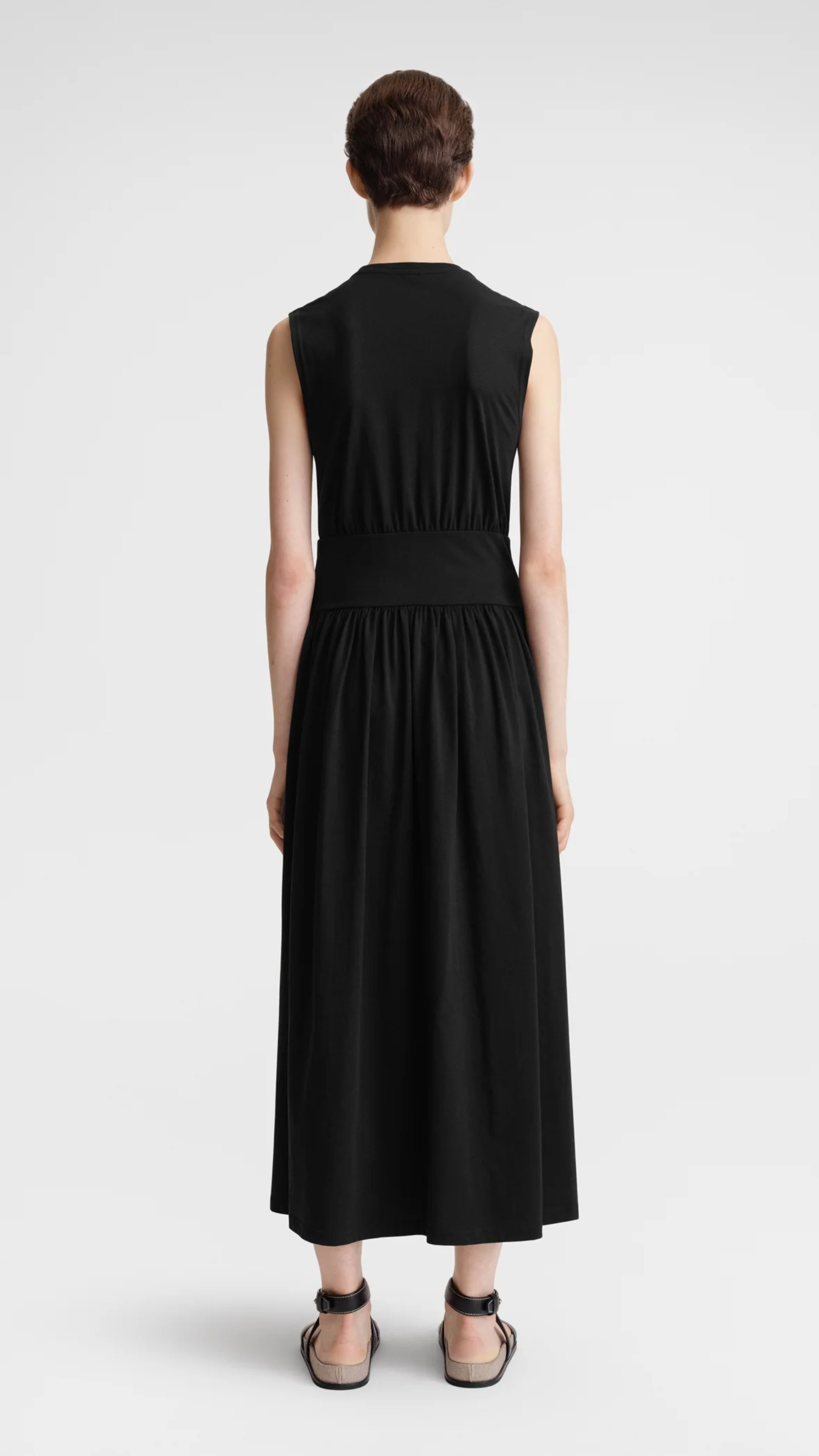 Toteme Sleeveless Cotton Tee Dress in Black