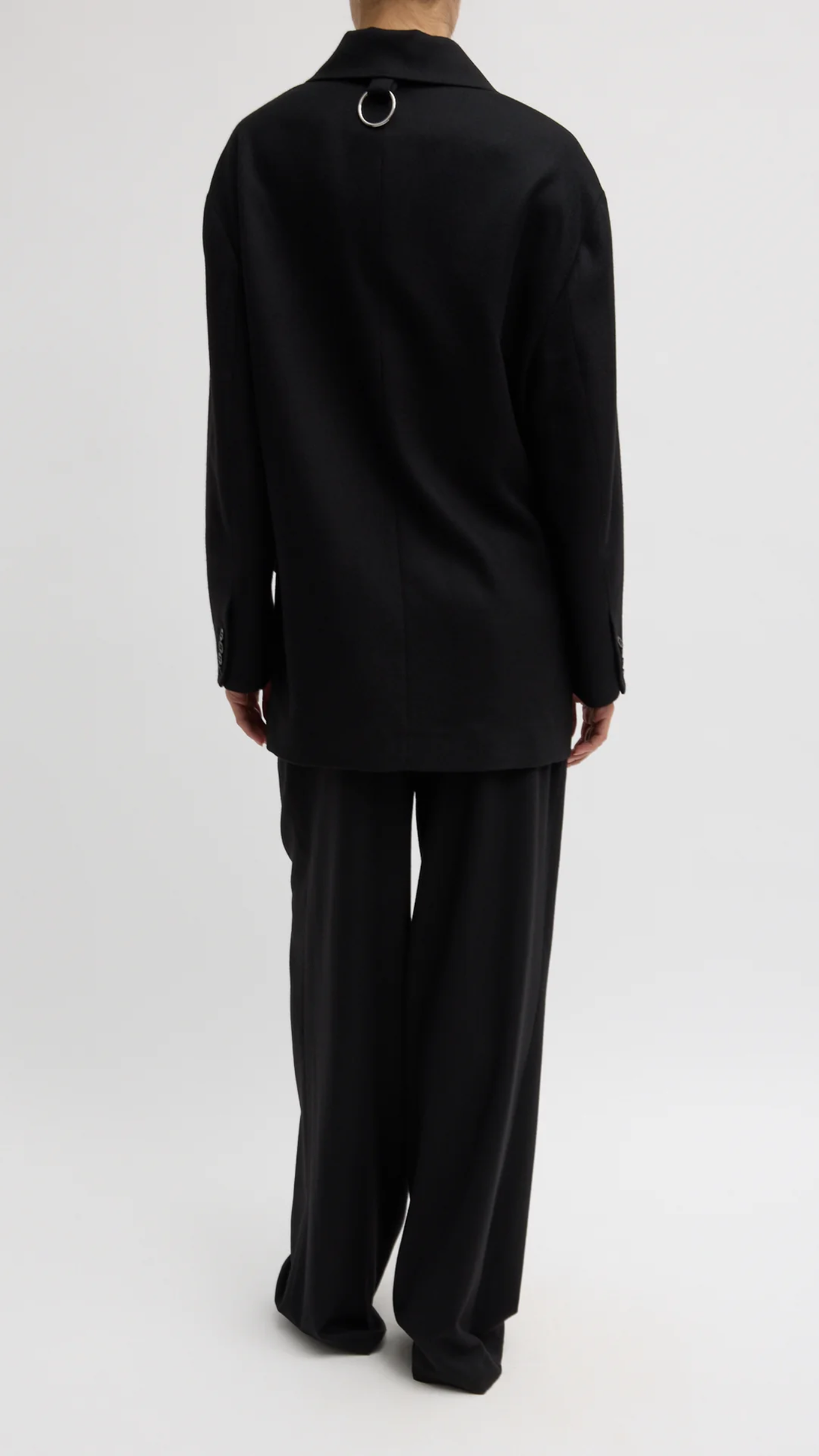 Tibi Cashmere Suiting Liam Blazer in Black