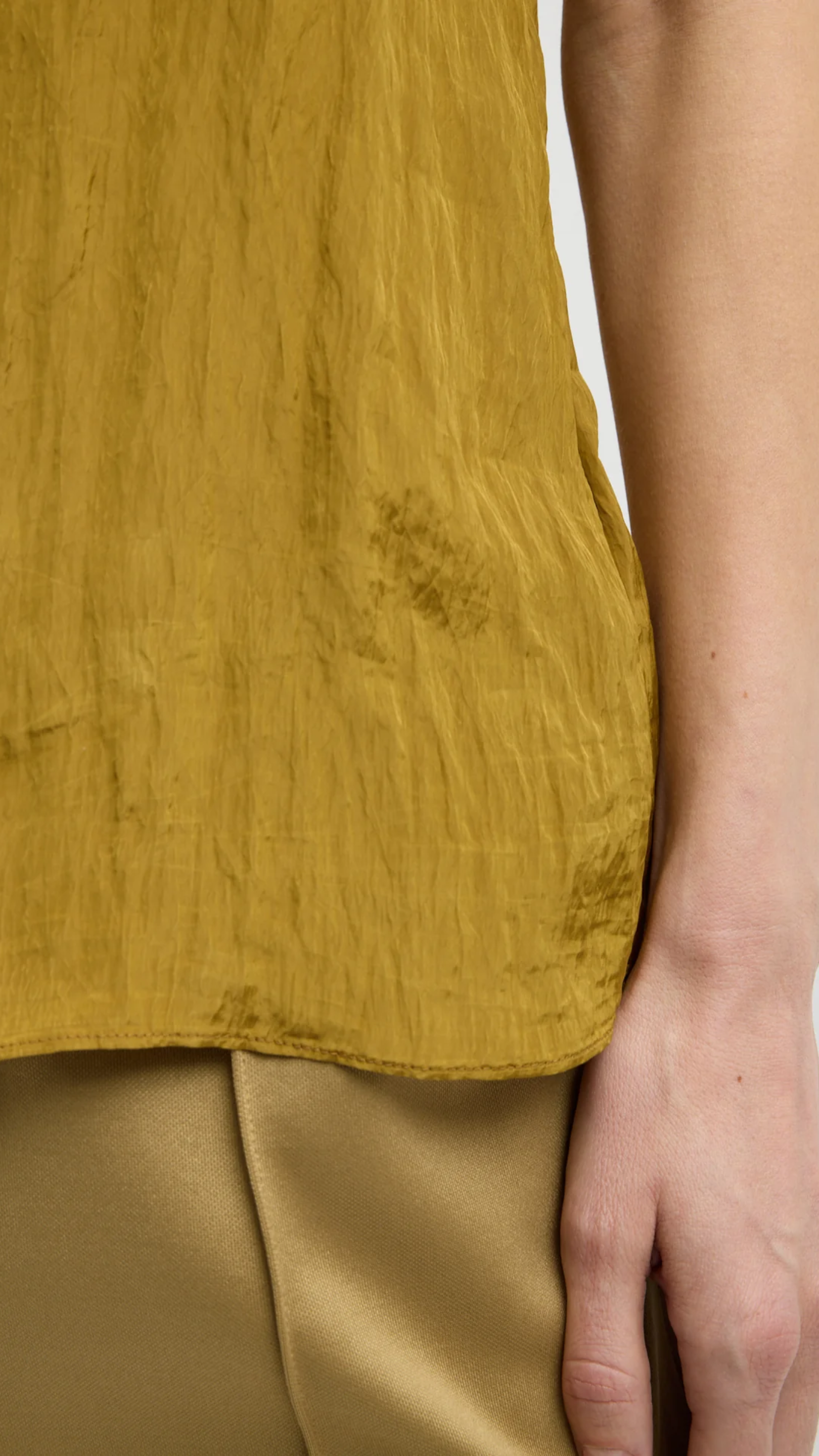 Tibi The Crinkle Slip Cami in Mustard