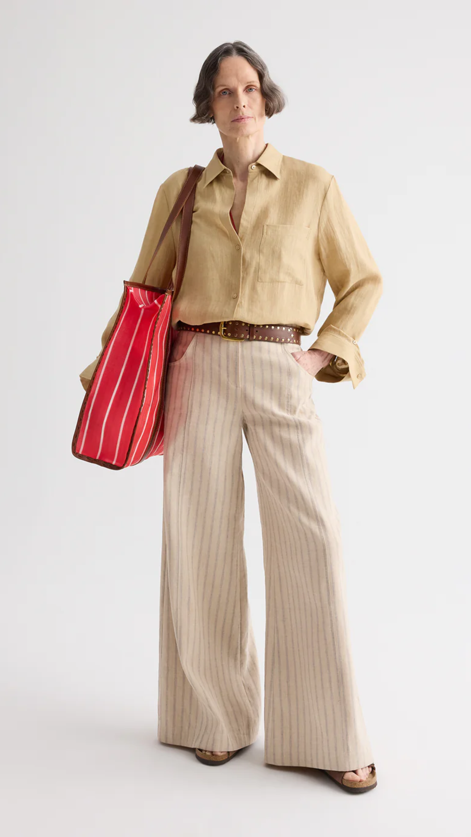 TWP Next Morning Fluid Linen Shirt in Candied Ginger