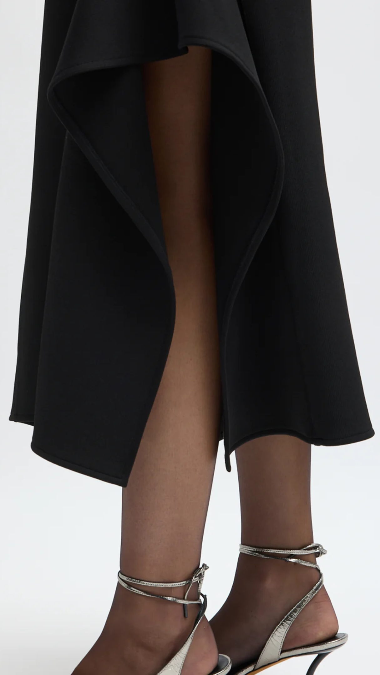 Tibi Luxe Crepe Knit Side Drape Skirt in Black