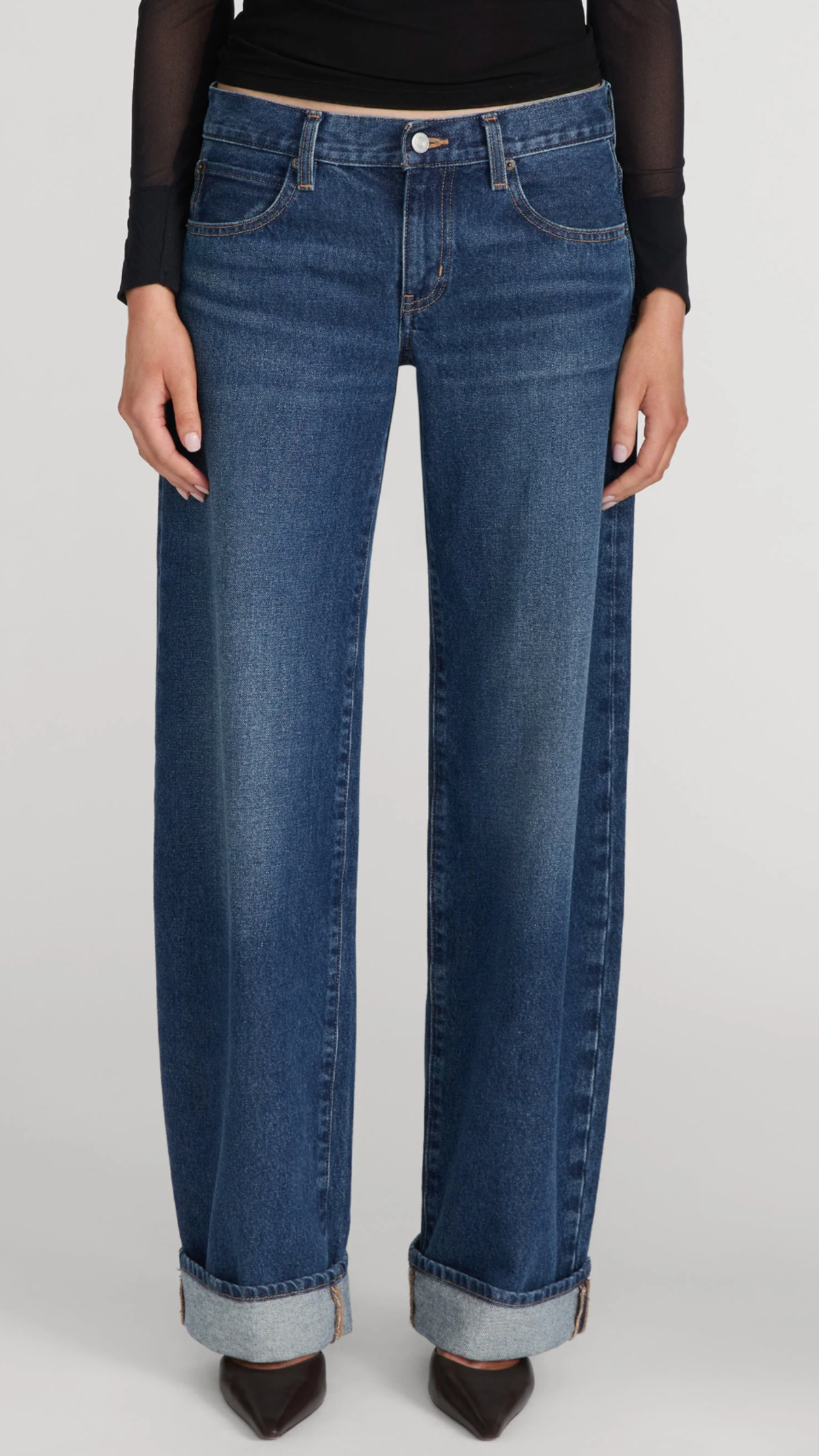 Frame The Cuffed Low Bow Jean in Volt