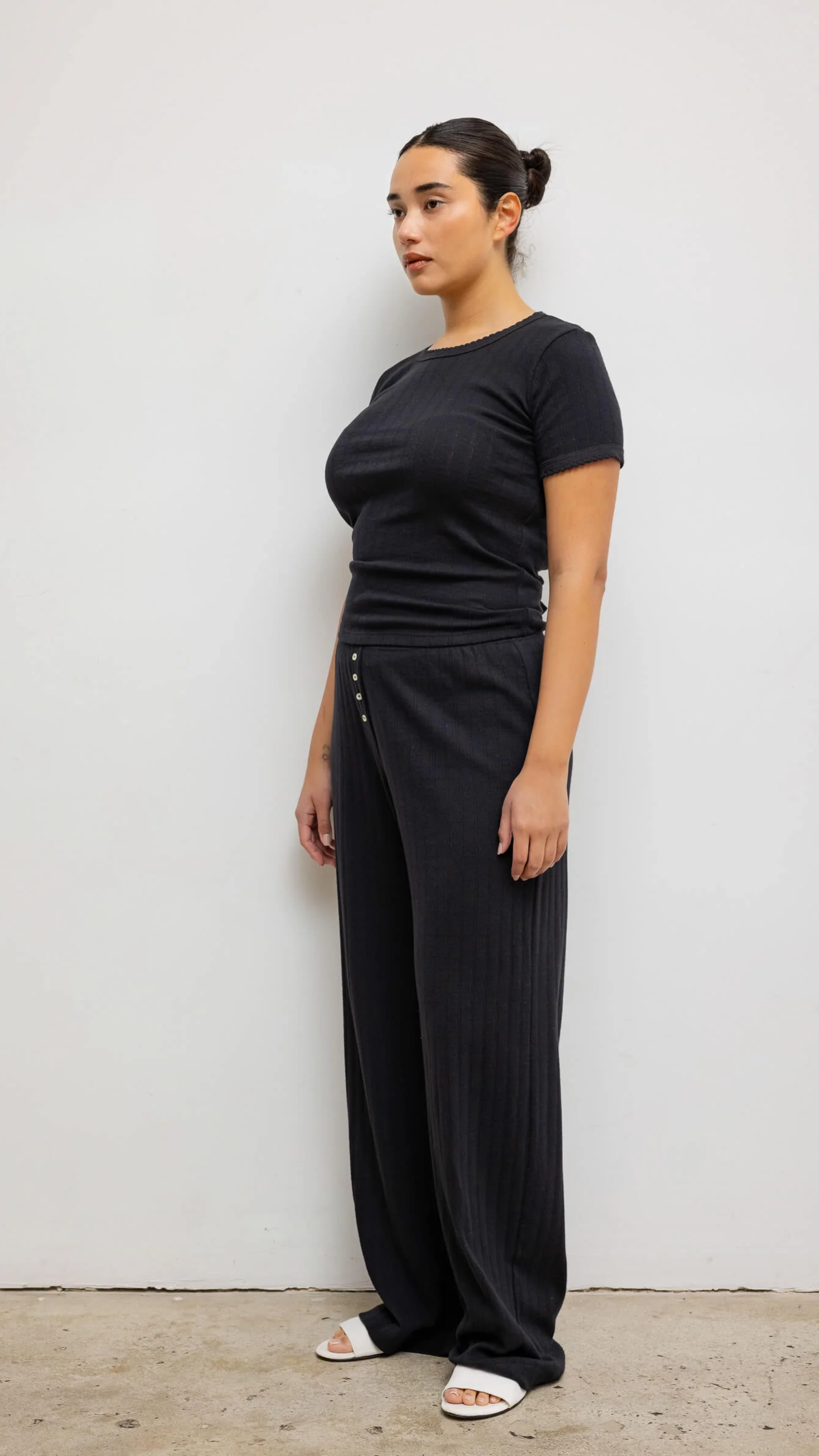 LESET Pointelle Slim Fit Tee