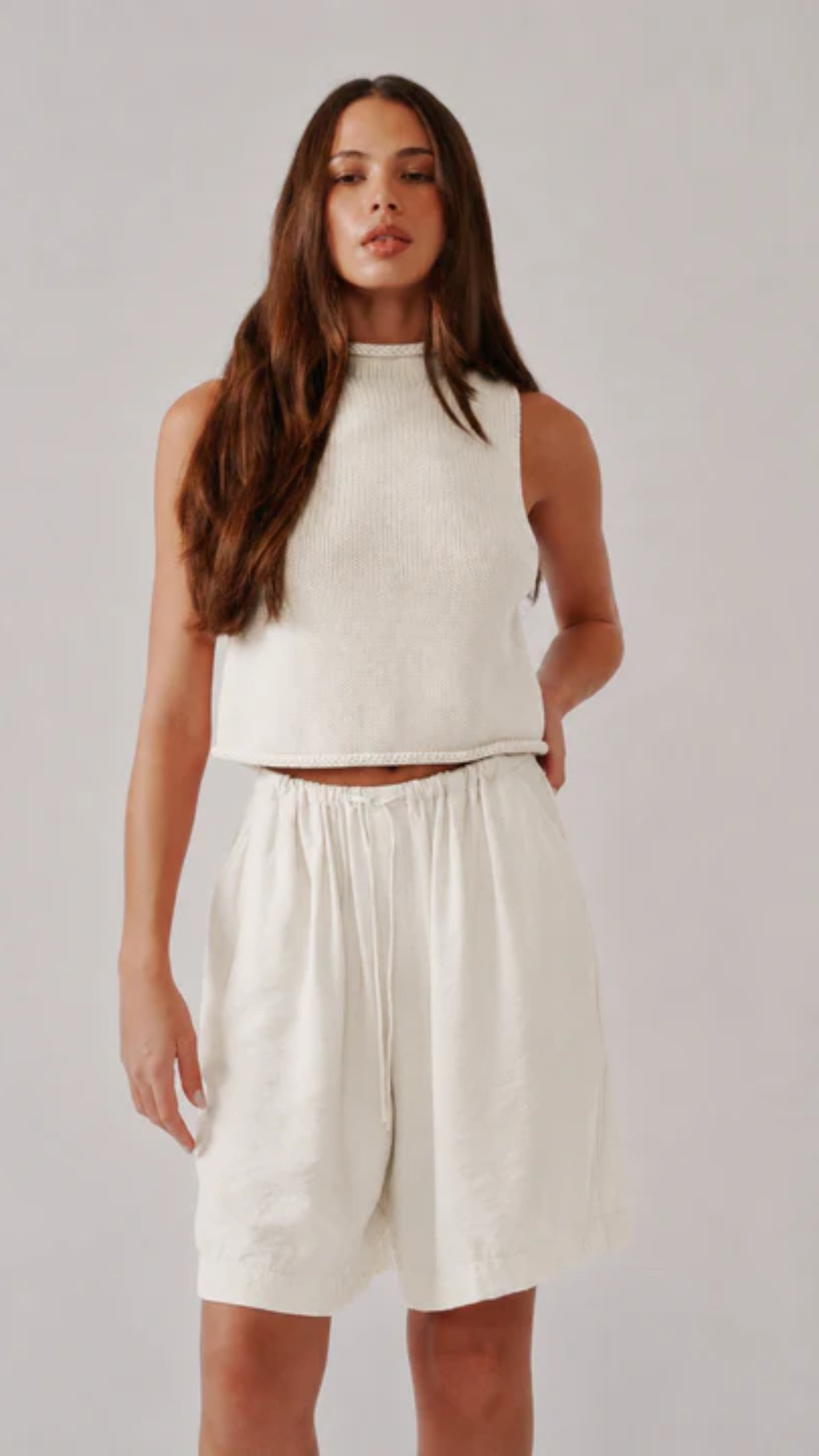 Sablyn Giada Roll Neck Tank in Gardenia
