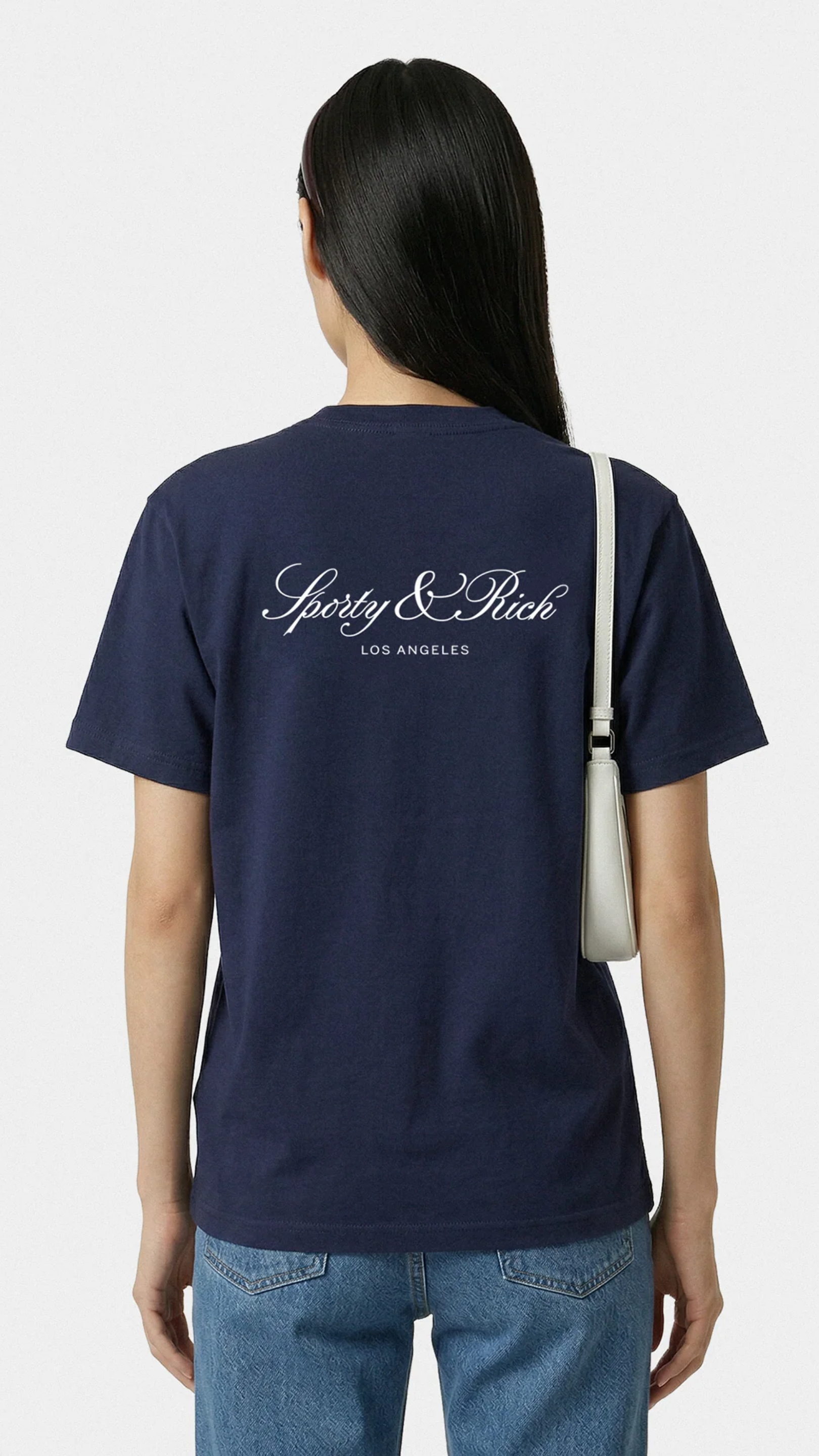 Sporty & Rich Vendome LA T-Shirt in Navy/White