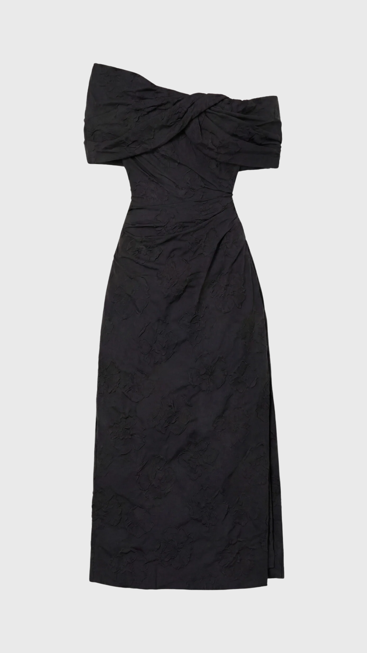 Ulla Johnson Violeta Off the Shoulder Cloque Dress in Noir