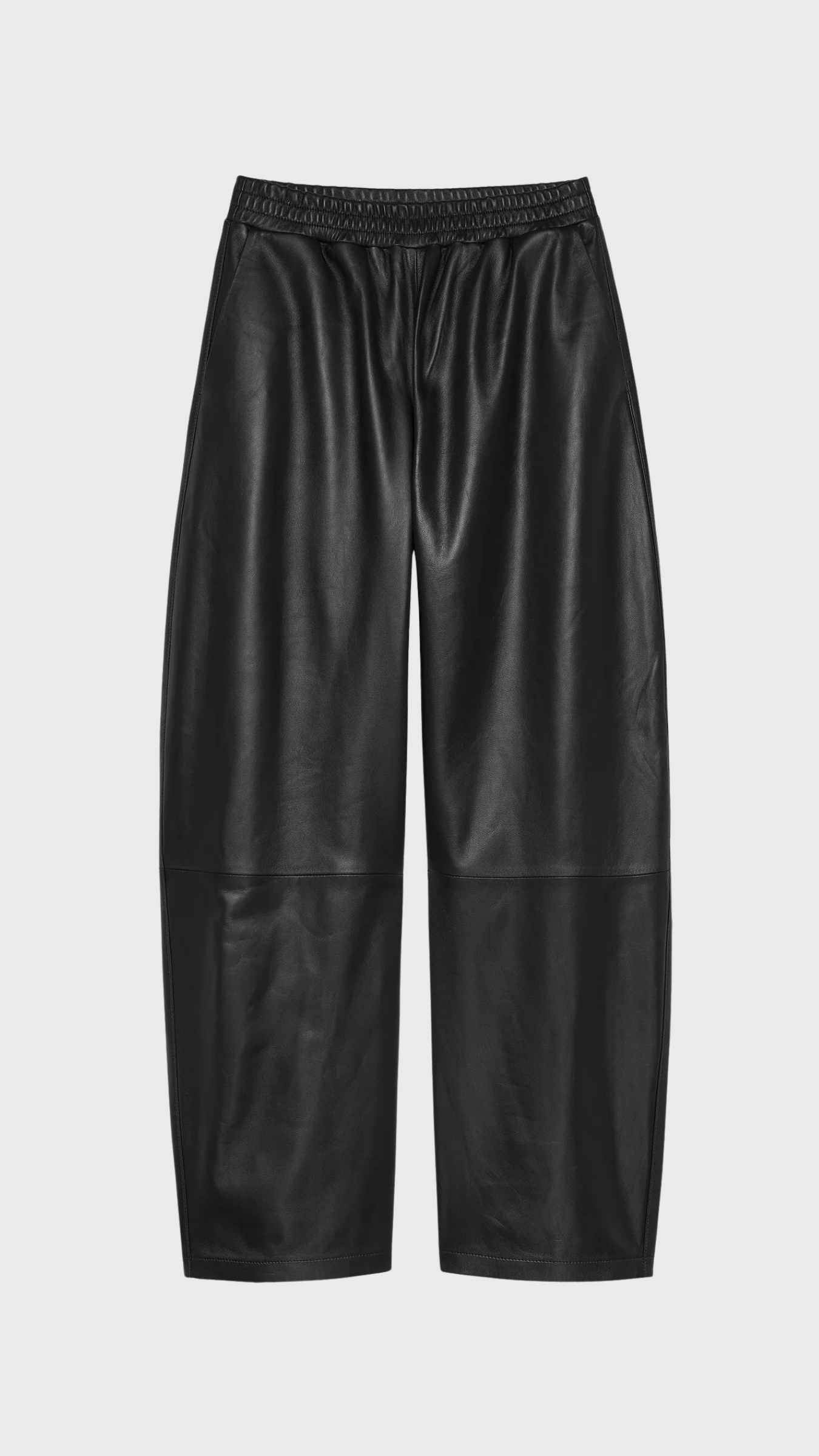 Arma Noa Leather Barrel Trousers in Black