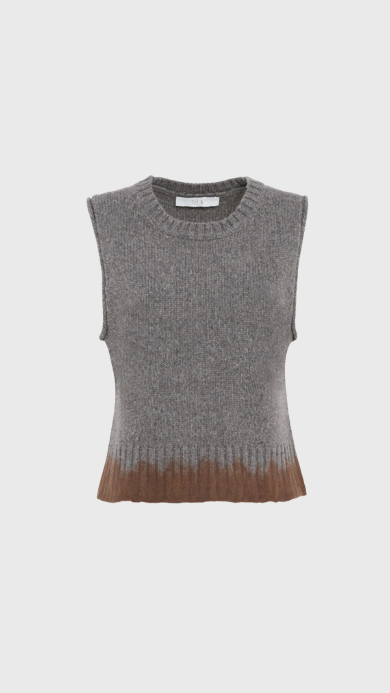 Tela Takumi Sleeveless Sweater in Mud