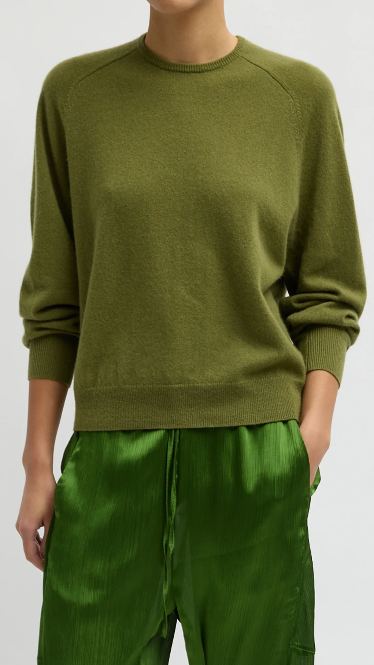 Tibi Feather Weight Cashmere Crewneck Sweater