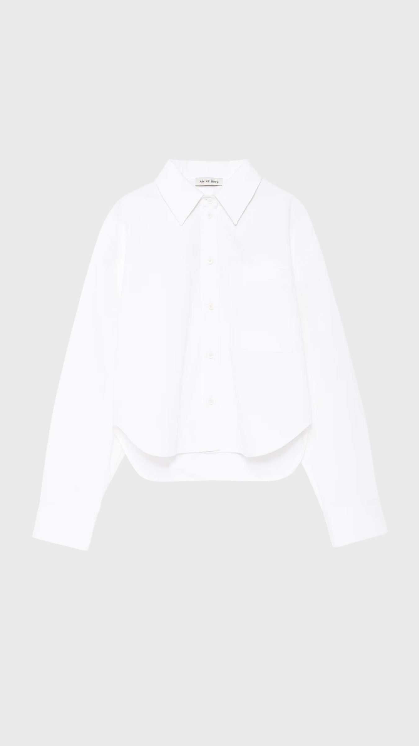 Anine Bing Scott Cropped Shirt in White