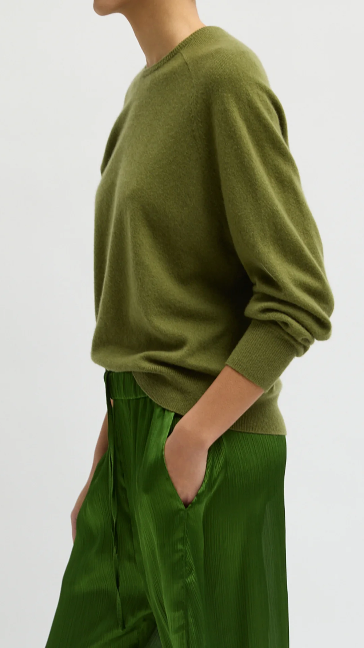 Tibi Feather Weight Cashmere Crewneck Sweater