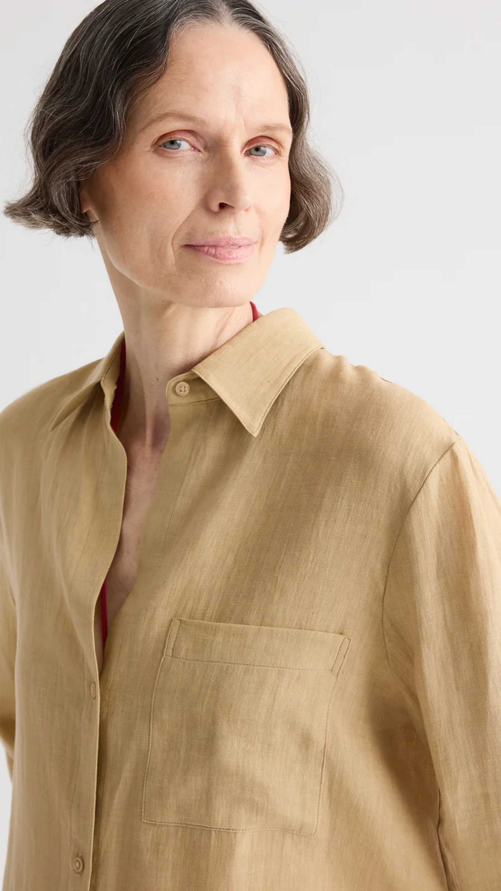 TWP Next Morning Fluid Linen Shirt in Candied Ginger