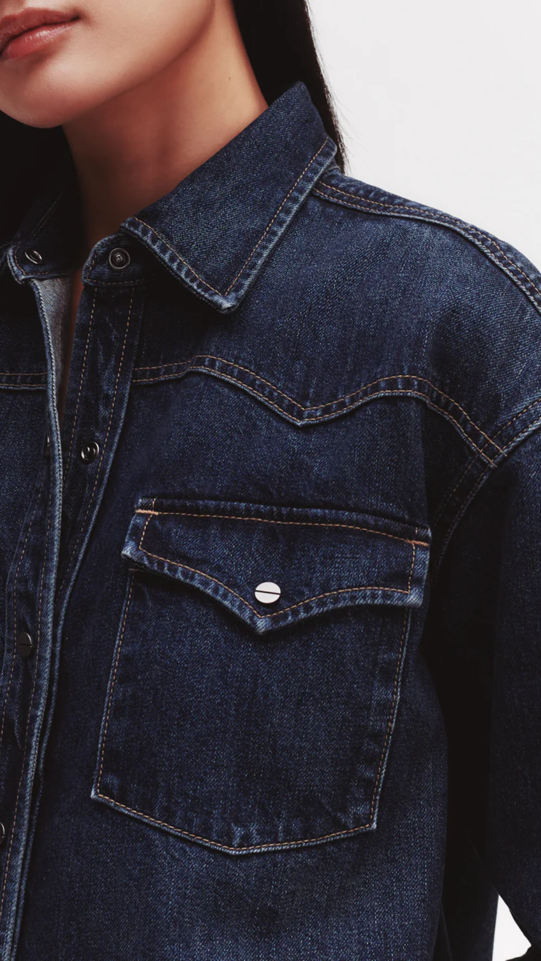 TWP Cropped OG Denim Jacket in Dark Wash