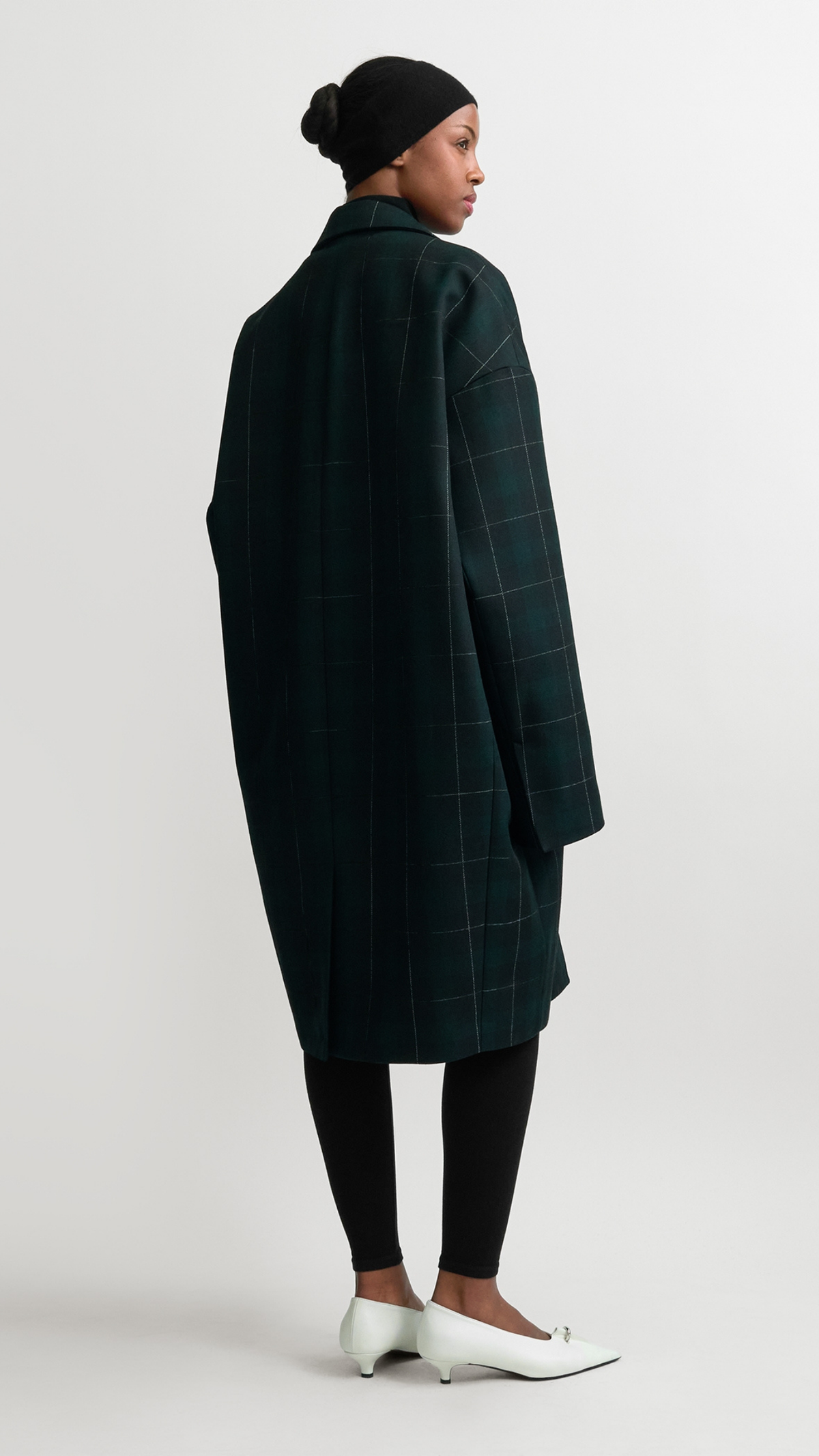 Toteme Wool Check Coat in Pine