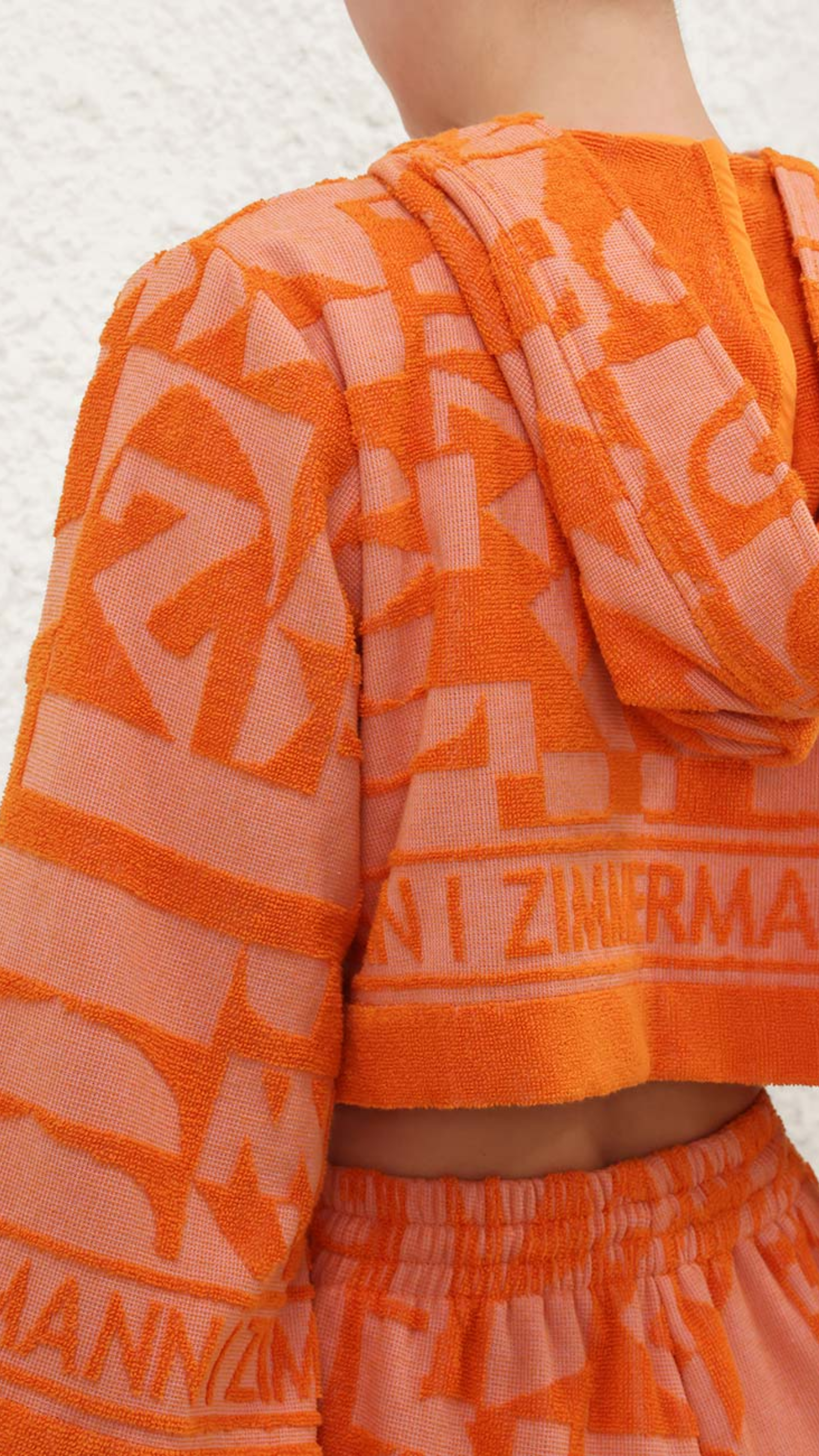 Zimmermann Solstice Towelling Top in Orange Pink