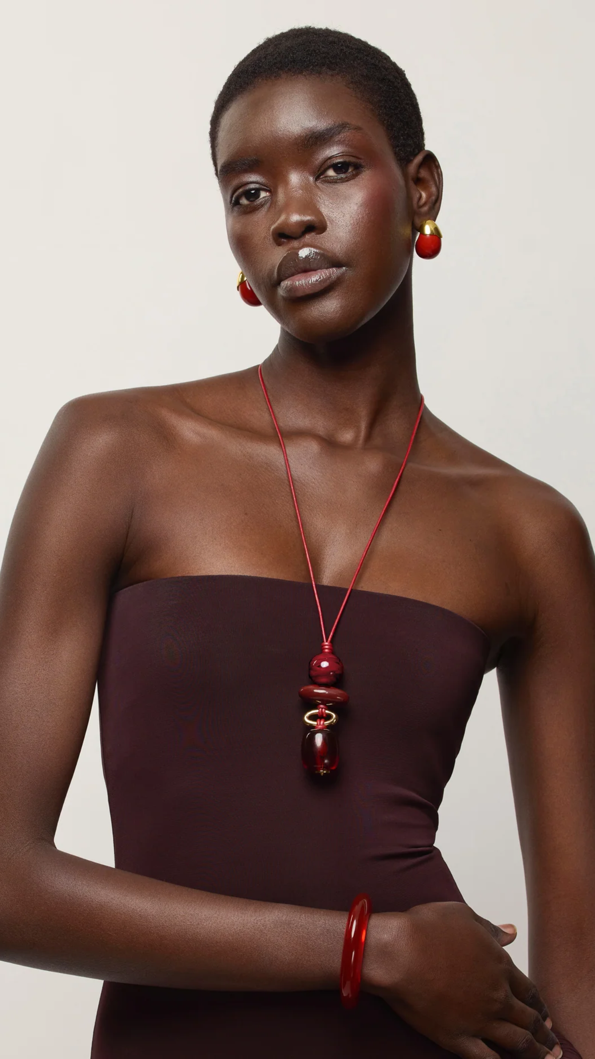 Lizzie Fortunato Museo Cord II Necklace In Bordeaux