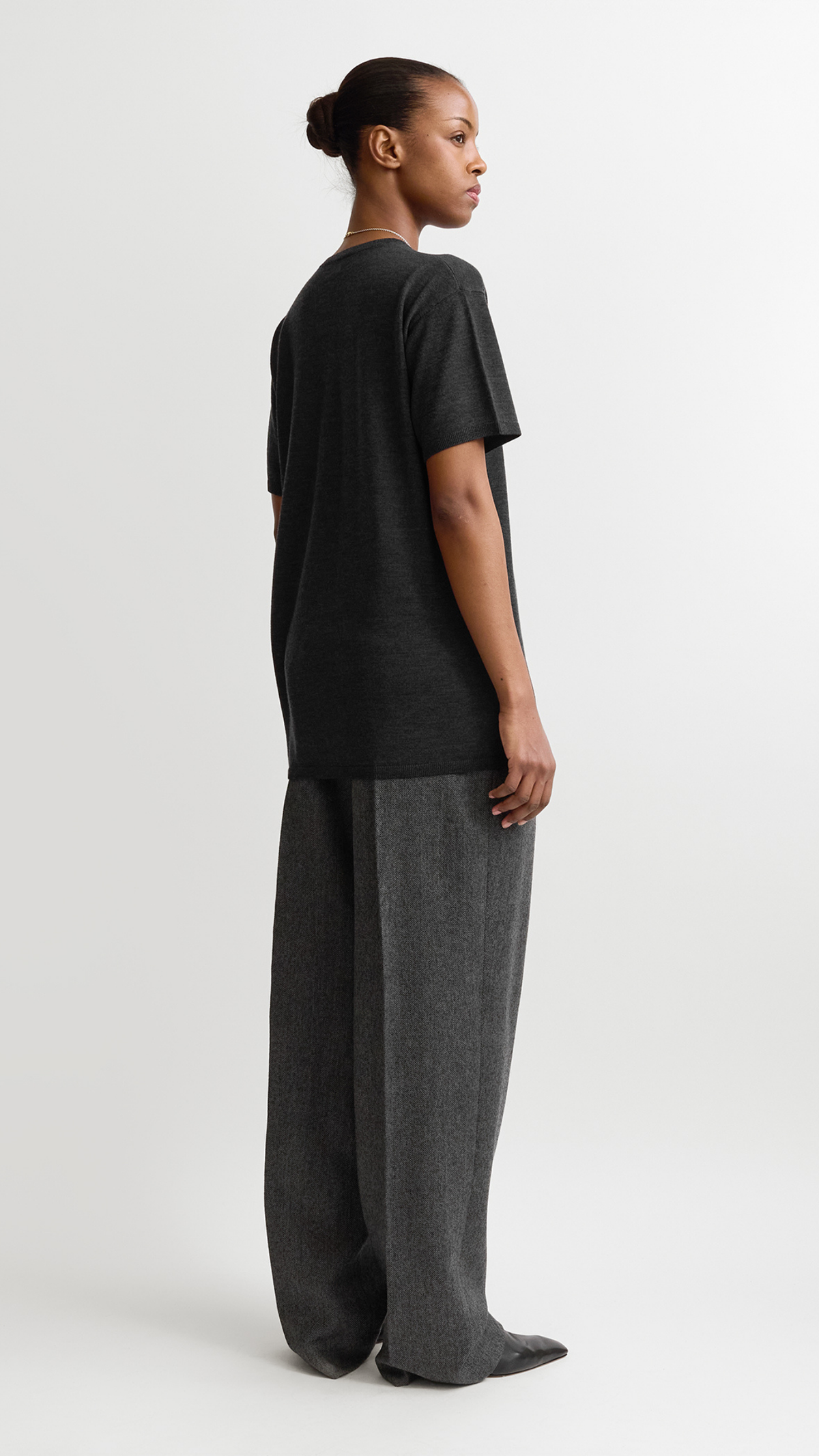 Toteme Knit Tee in Charcoal