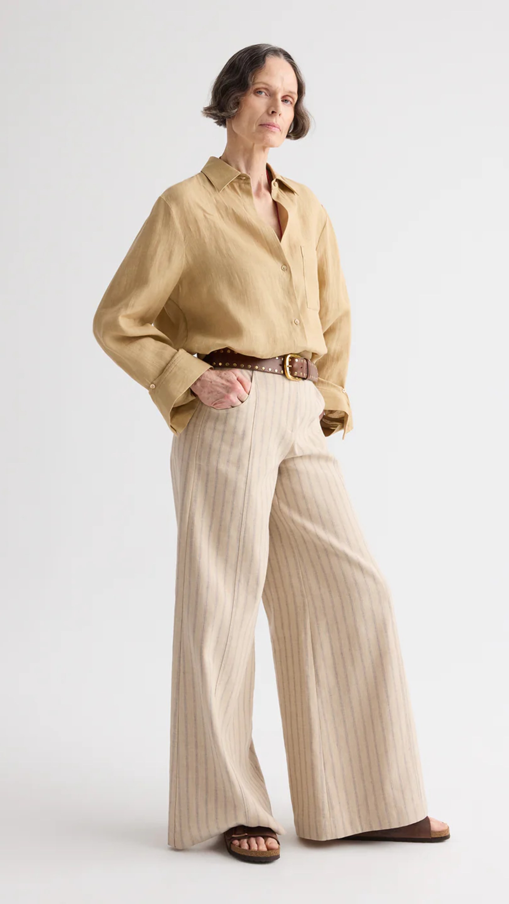 TWP Next Morning Fluid Linen Shirt in Candied Ginger