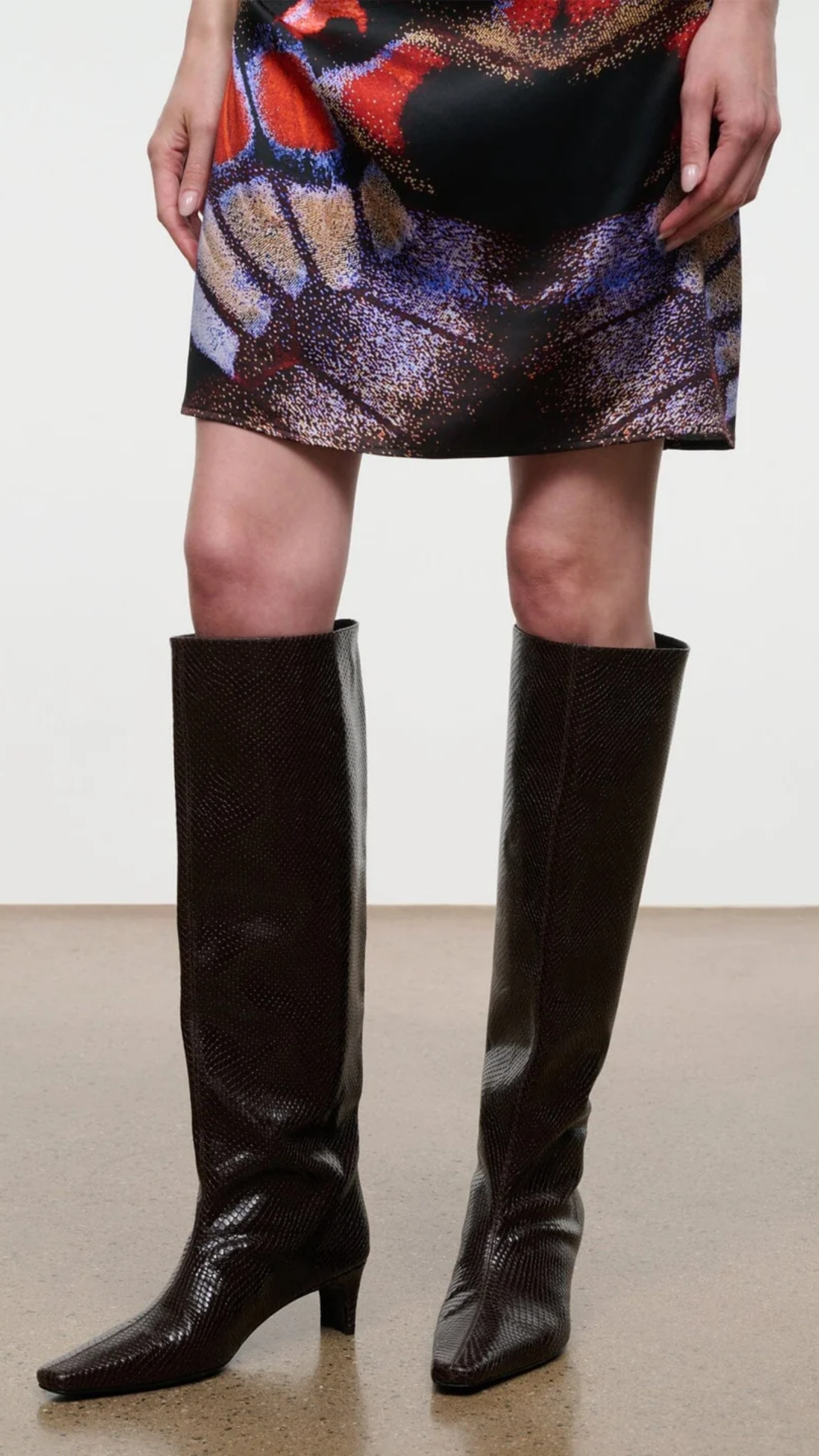 Staud Wally Boot in Espresso Snake