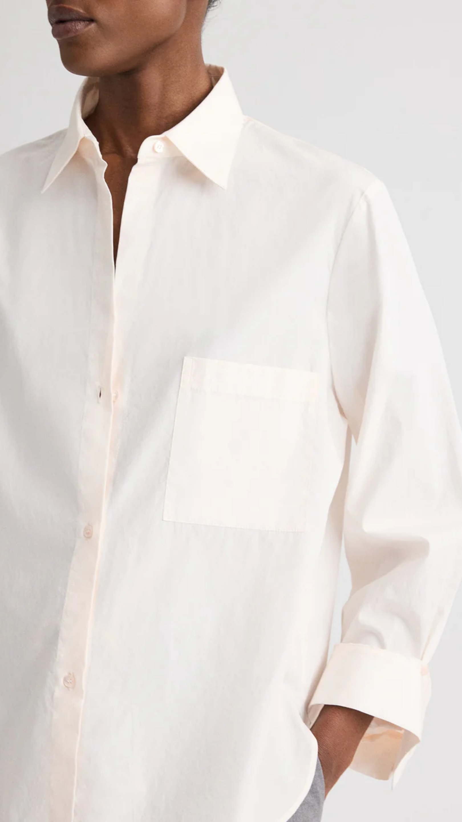 TWP Next Morning Superfine Cotton Shirt in Sheer Pink