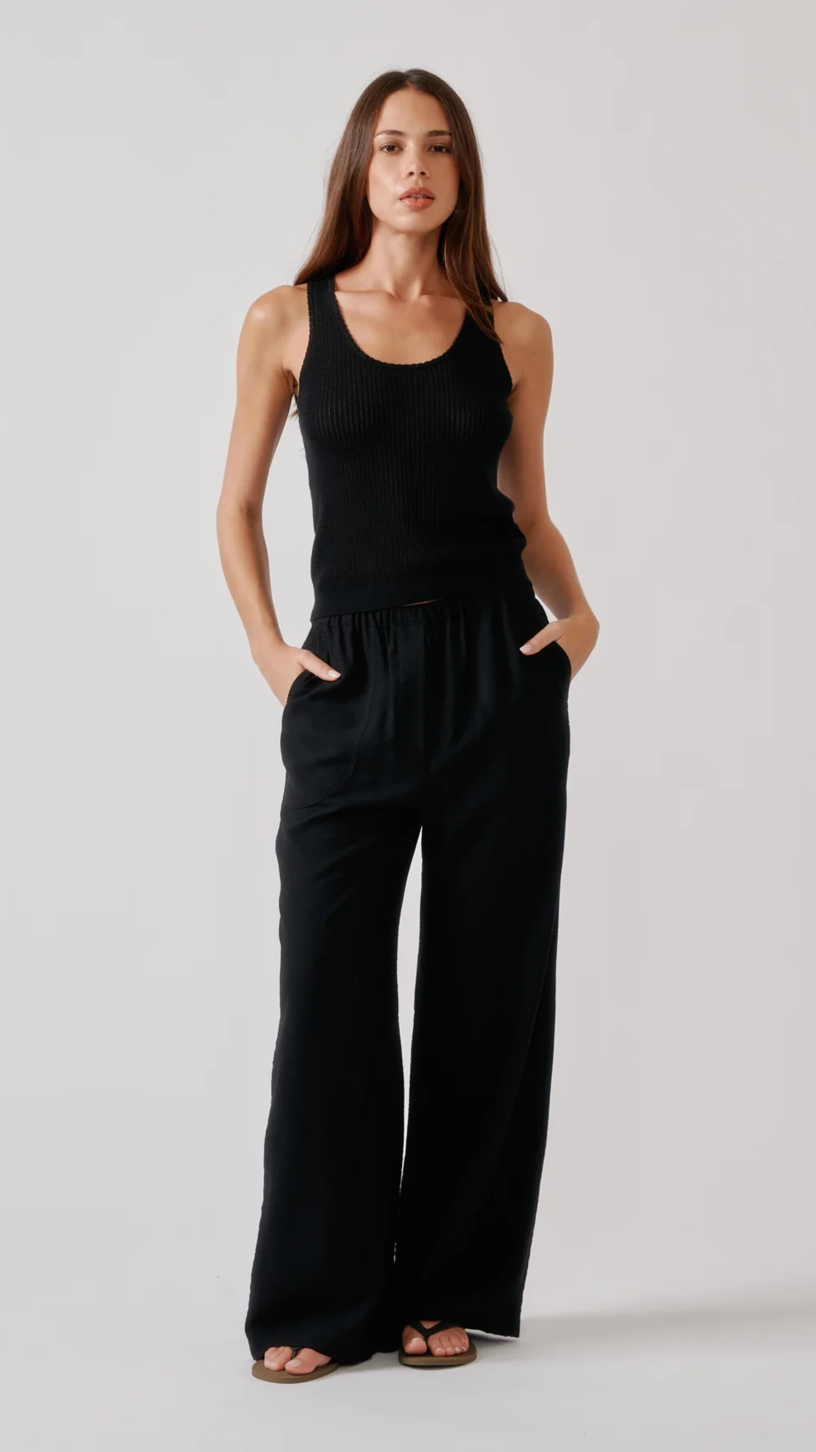 Sablyn Juna Scoop Neck Tank in Black