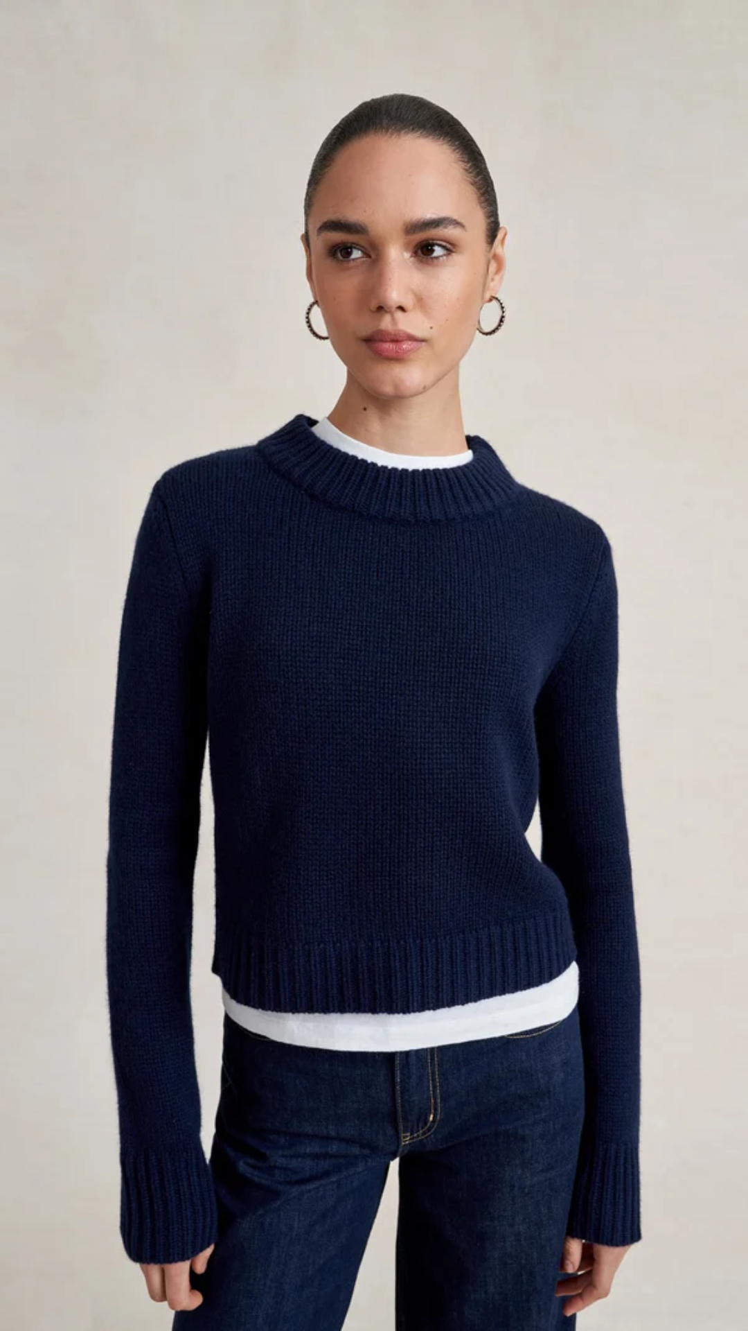 La Ligne Solid Mini Marin Sweater in Navy