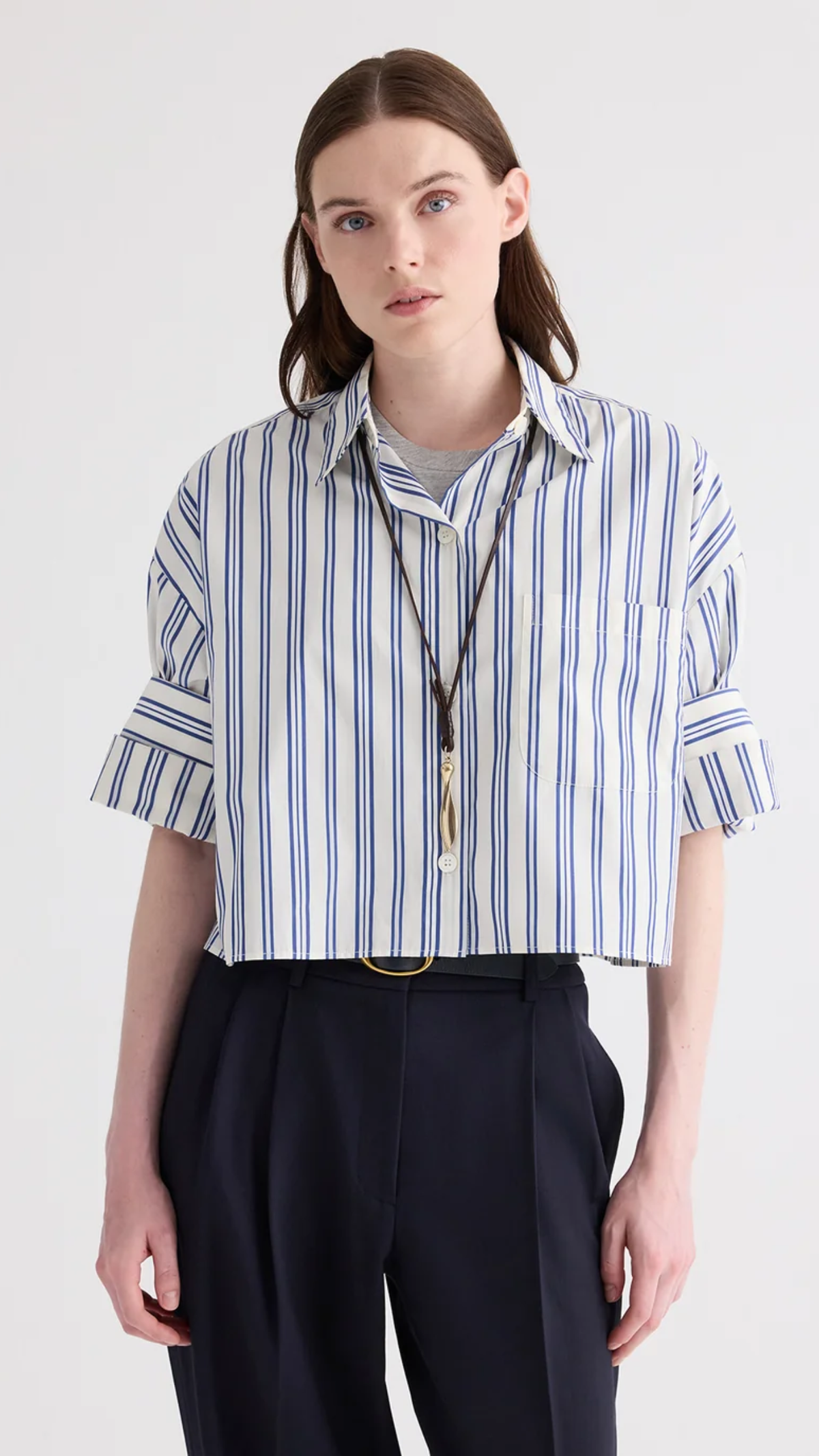 TWP Next Ex Shirt in Light Grey Multi