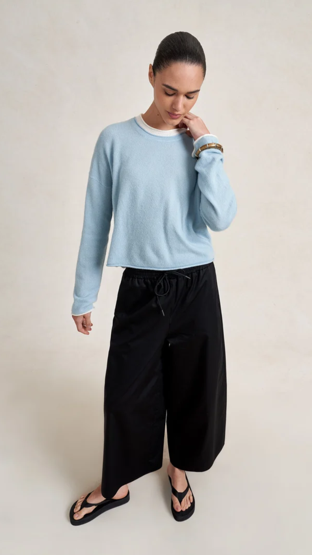 La Ligne Dominick Sweater in Sky Blue/Ivory
