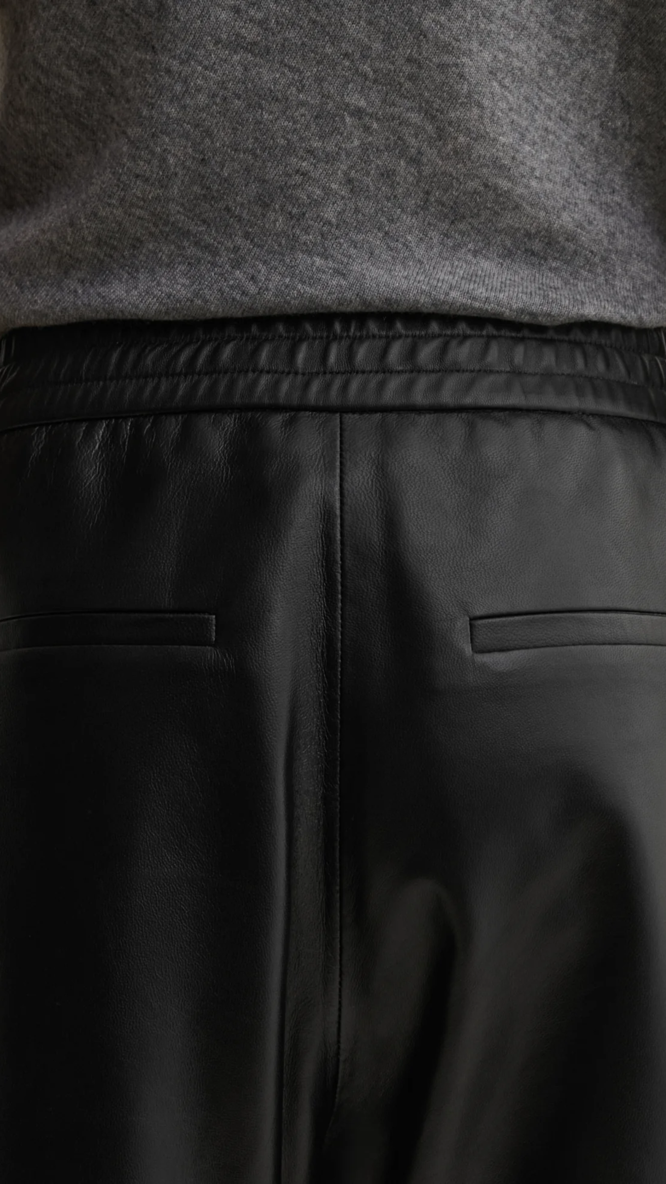 Arma Noa Leather Barrel Trousers in Black