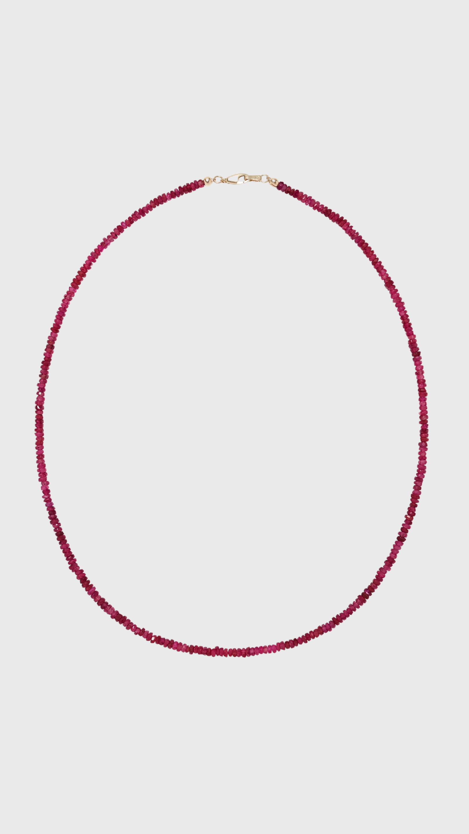 Lizzie Fortunato Tiny Beaded 14k Gold Necklace in Ruby 16''