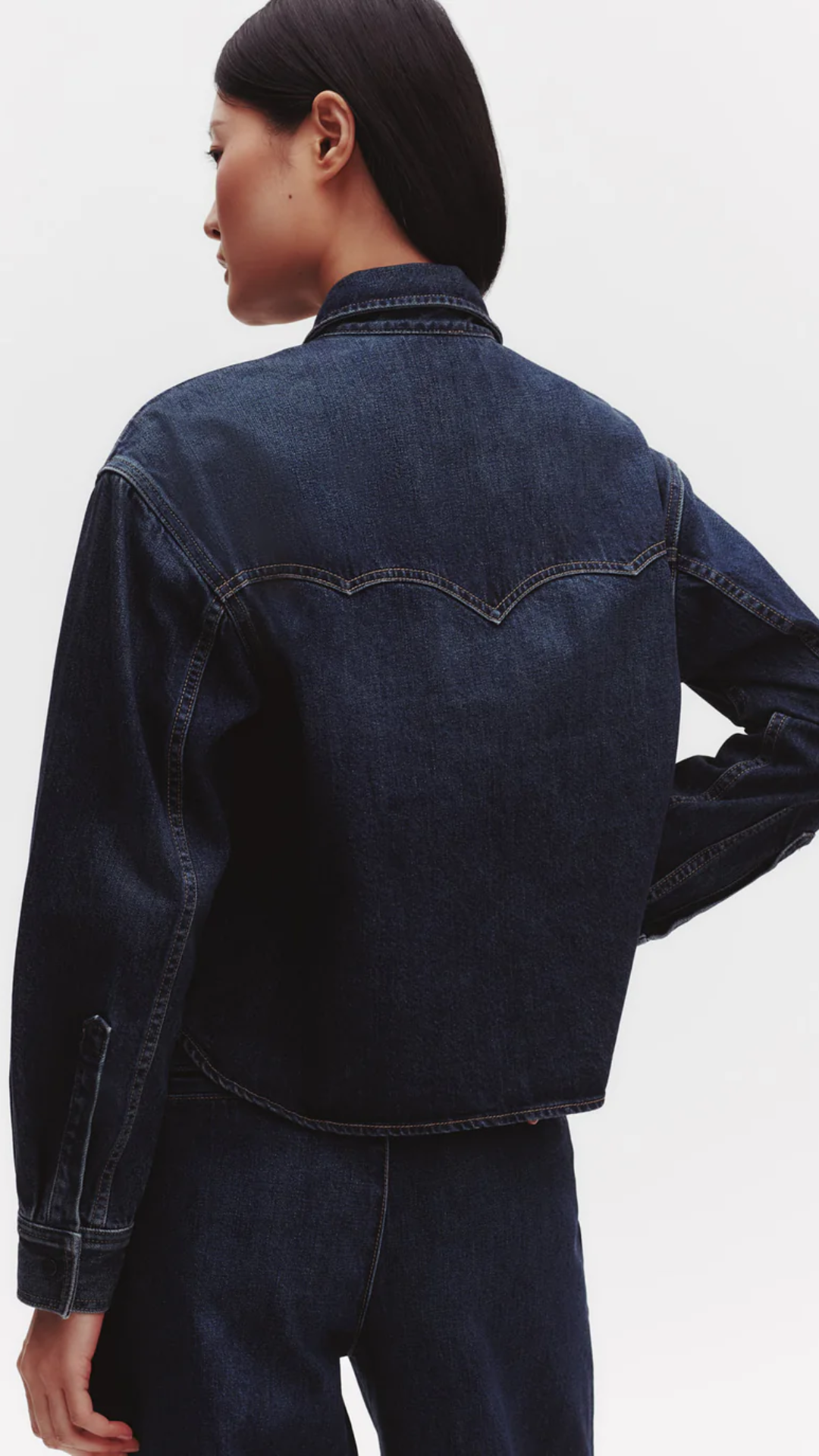 TWP Cropped OG Denim Jacket in Dark Wash