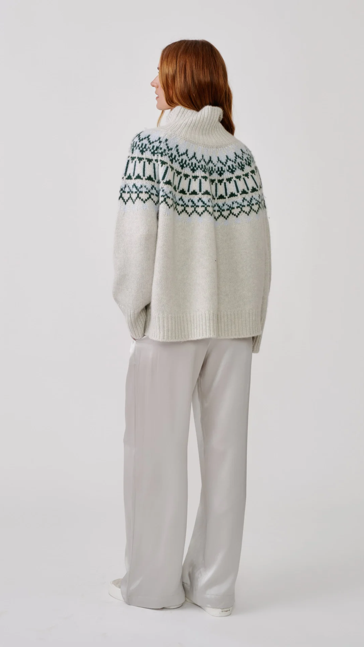 Sablyn Scottie Slouchy Fairisle Mock in Freeze