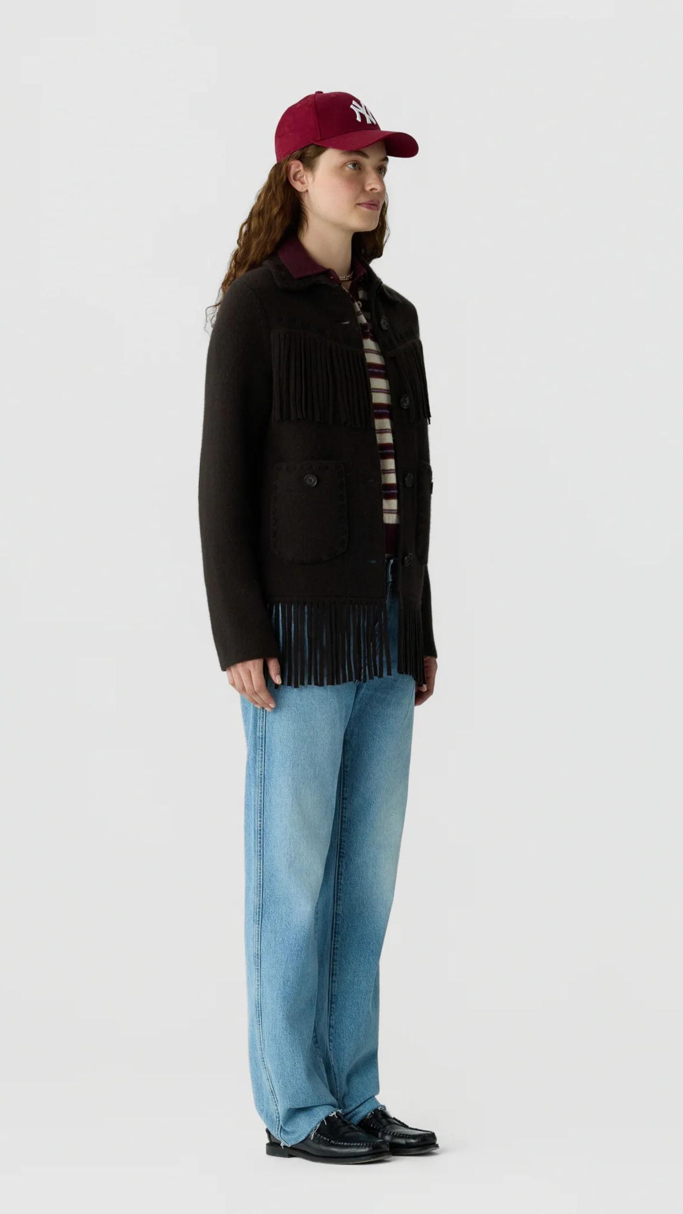 Guest in Residence Western Fringe Jacket in Burnt Cocoa