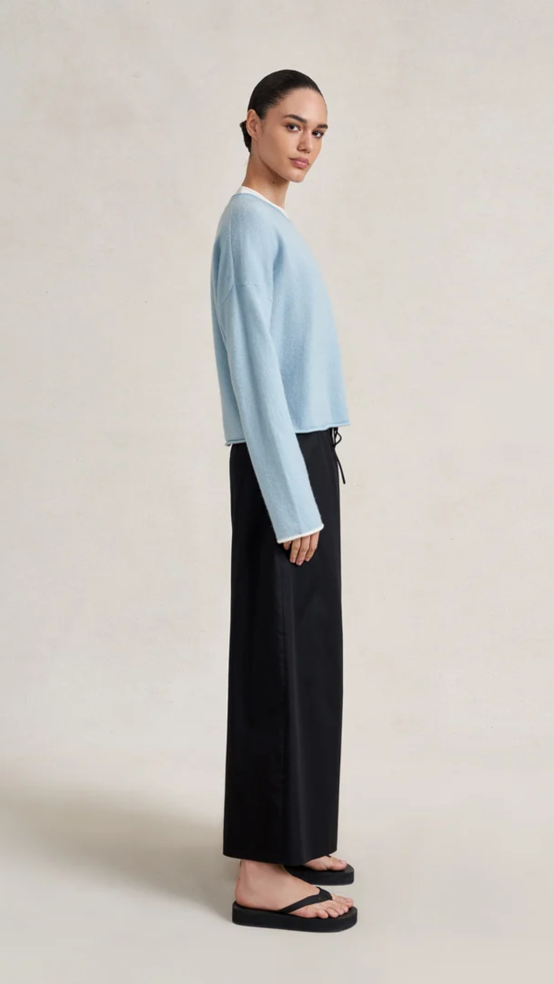 La Ligne Dominick Sweater in Sky Blue/Ivory