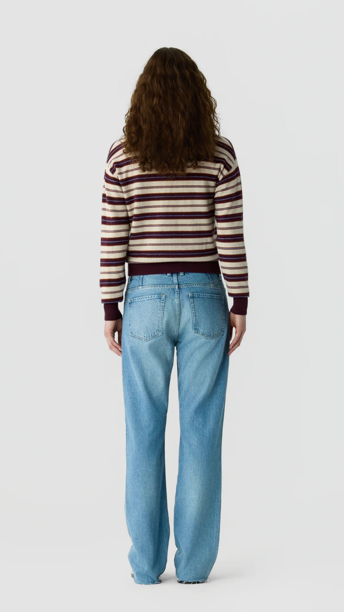 Guest in Residence Collegiate Stripe Polo in Fig Combo