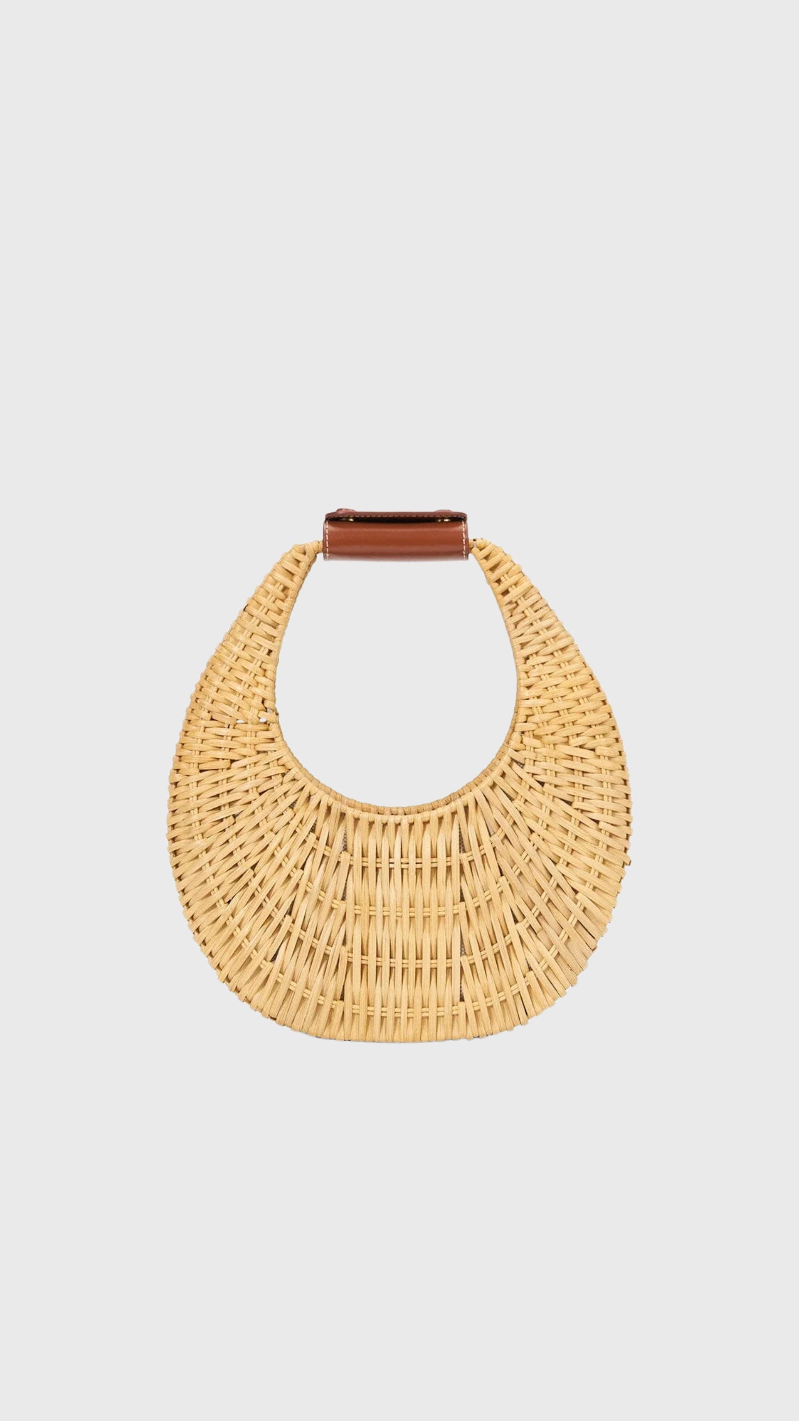 Staud Mini Moon Wicker Bag in Natural