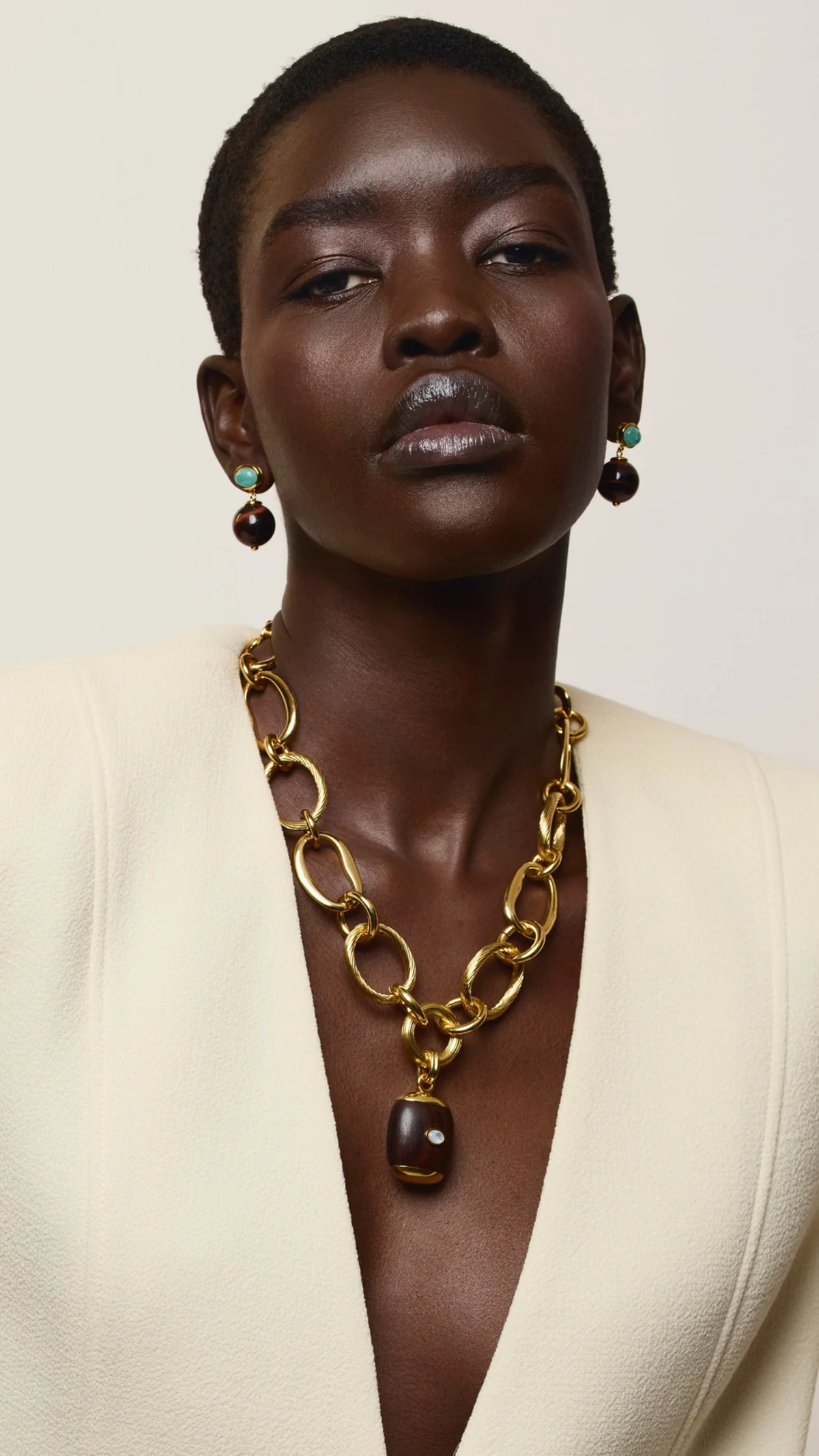 Lizzie Fortunato Umbria Earrings in Tiger's Eye