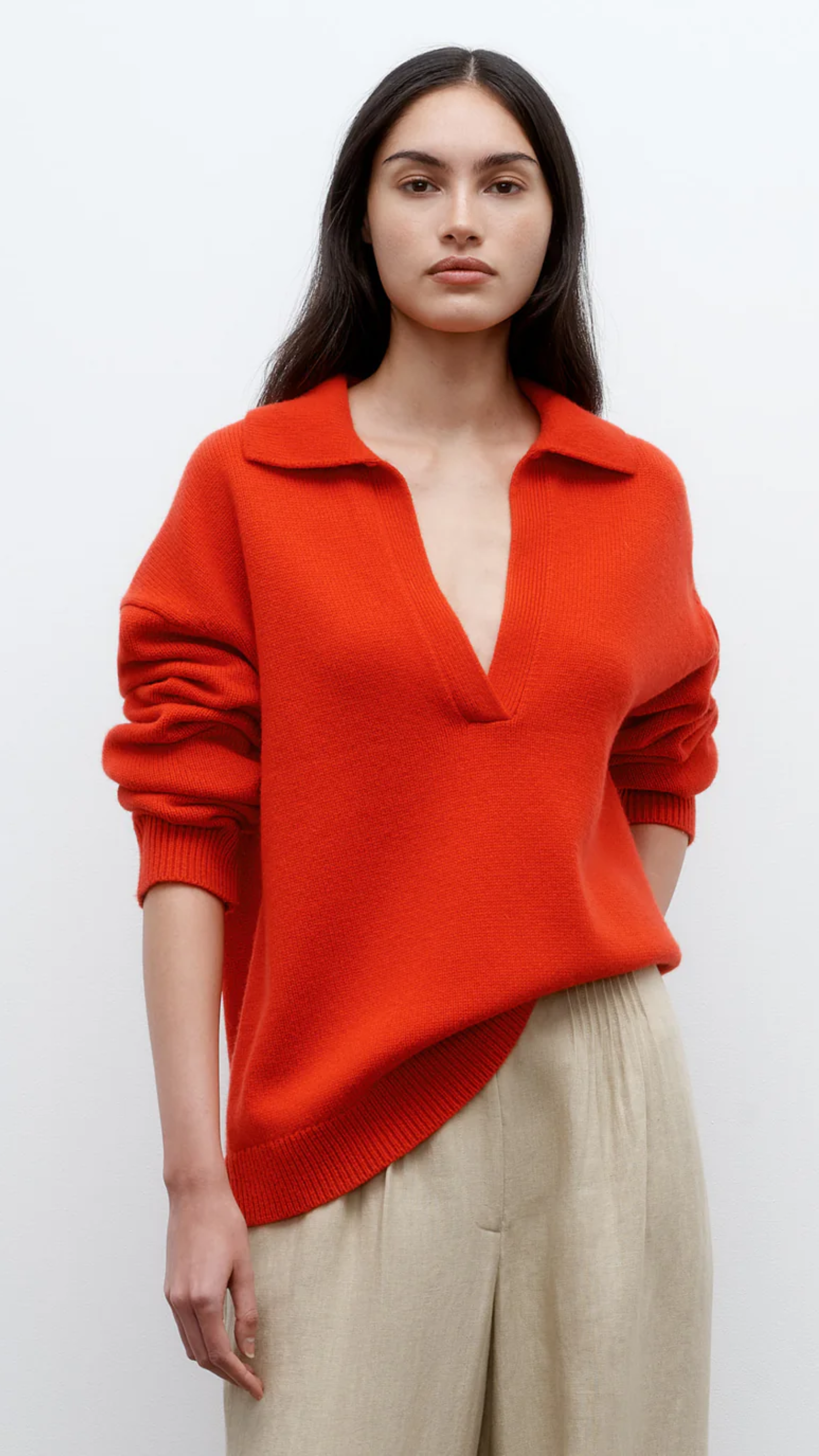 TWP Boy Henley Top in Summer Tomato